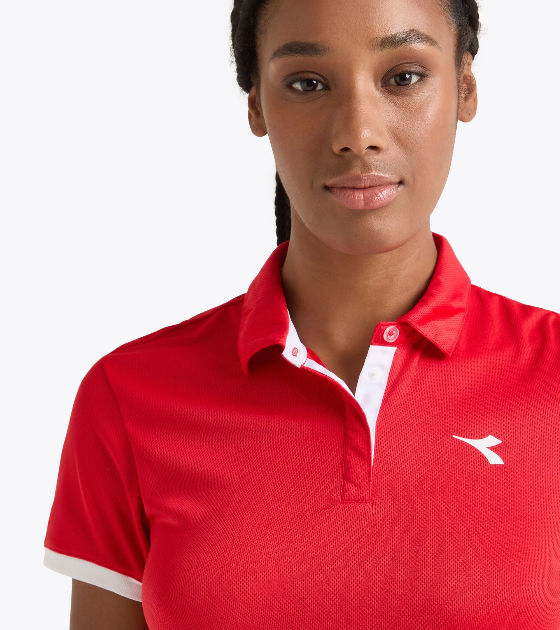 Tennis-Polohemd - Damen L. POLO COURT TOMATENROT - Diadora