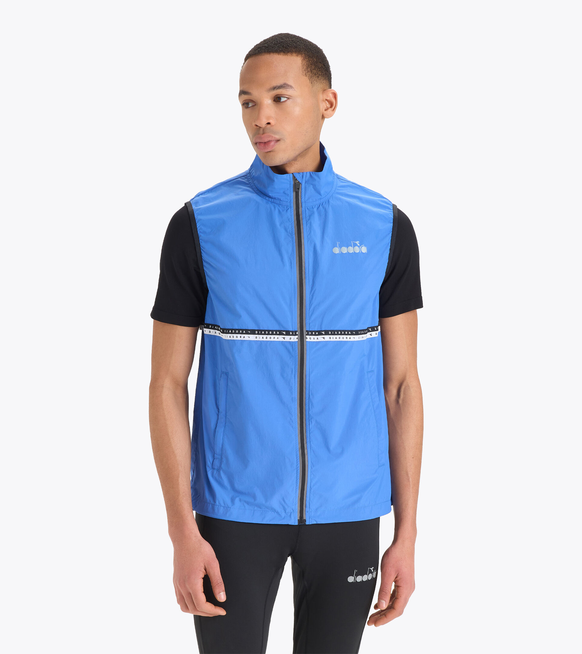 Chaleco cortavientos - Hombre PACKABLE VEST AZUL PALACIO - Diadora