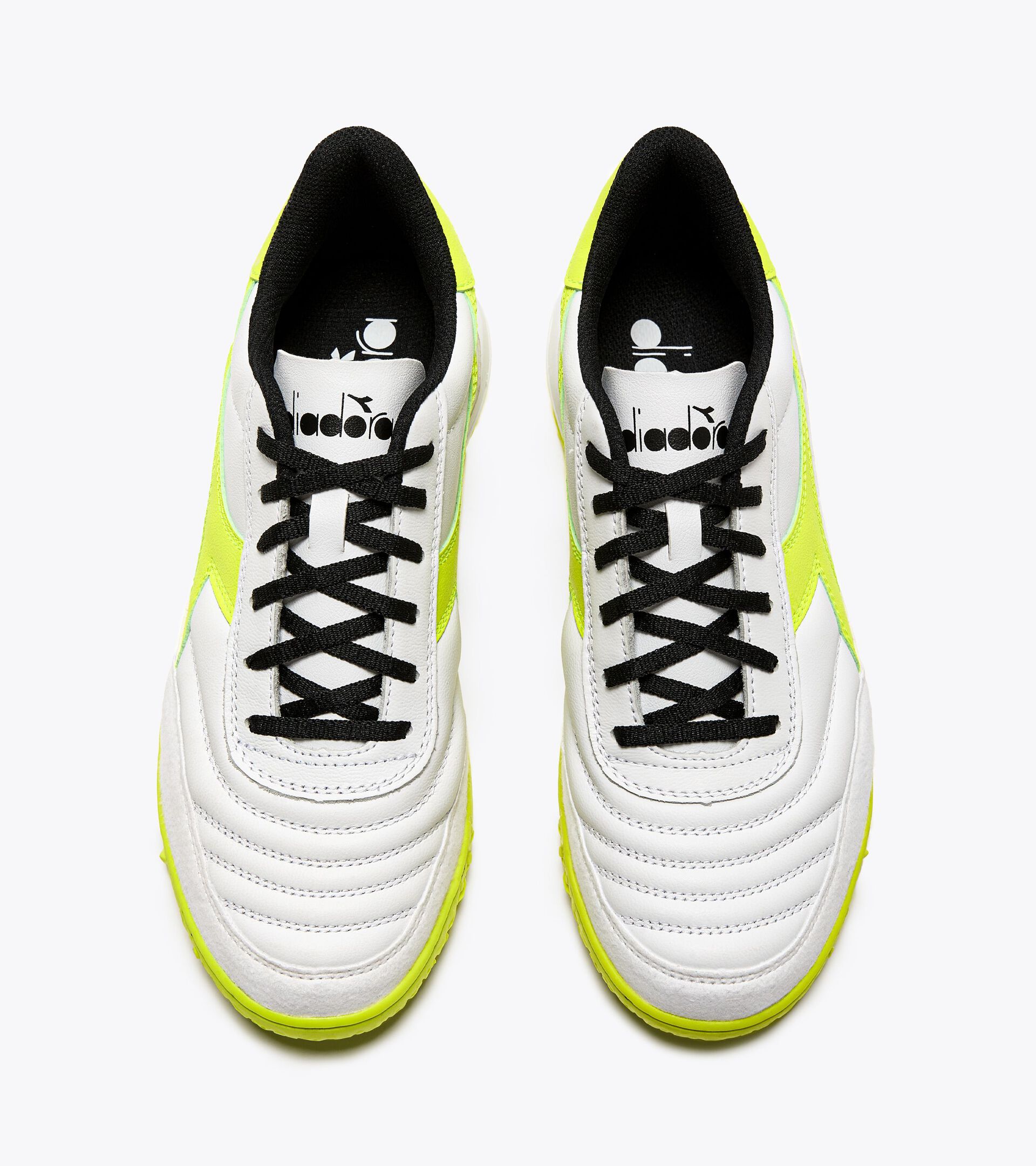 Futsal boots for synthetic ground - Men's CALCETTO GR  LT TF WHITE/YELLOW FL DD - Diadora