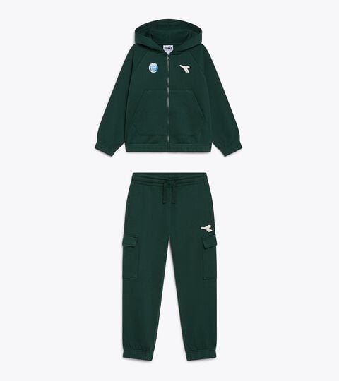 Surv&ecirc;tement cotton look - Regular - Gar&ccedil;on JB. TRACKSUIT HD FZ LOGO (BR) VERT PINEDE - Diadora