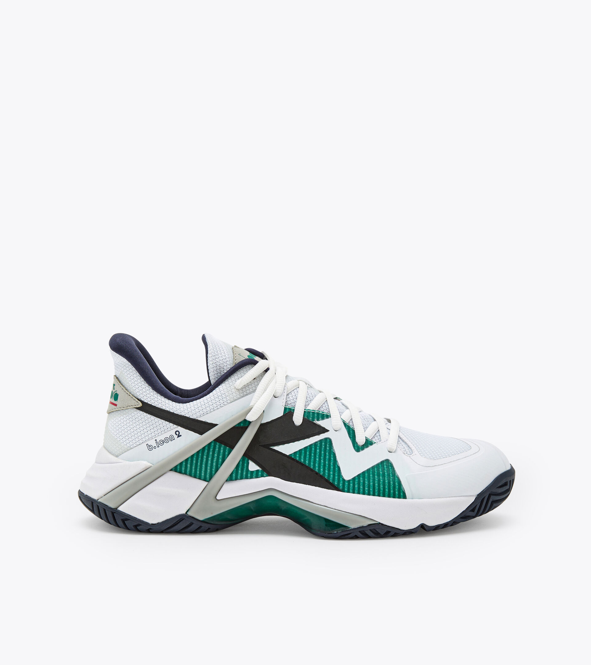 Tennis shoes for hard surfaces or clay - Men B.ICON 2 AG WHITE/BLACK/BLUE CORSAIR - Diadora