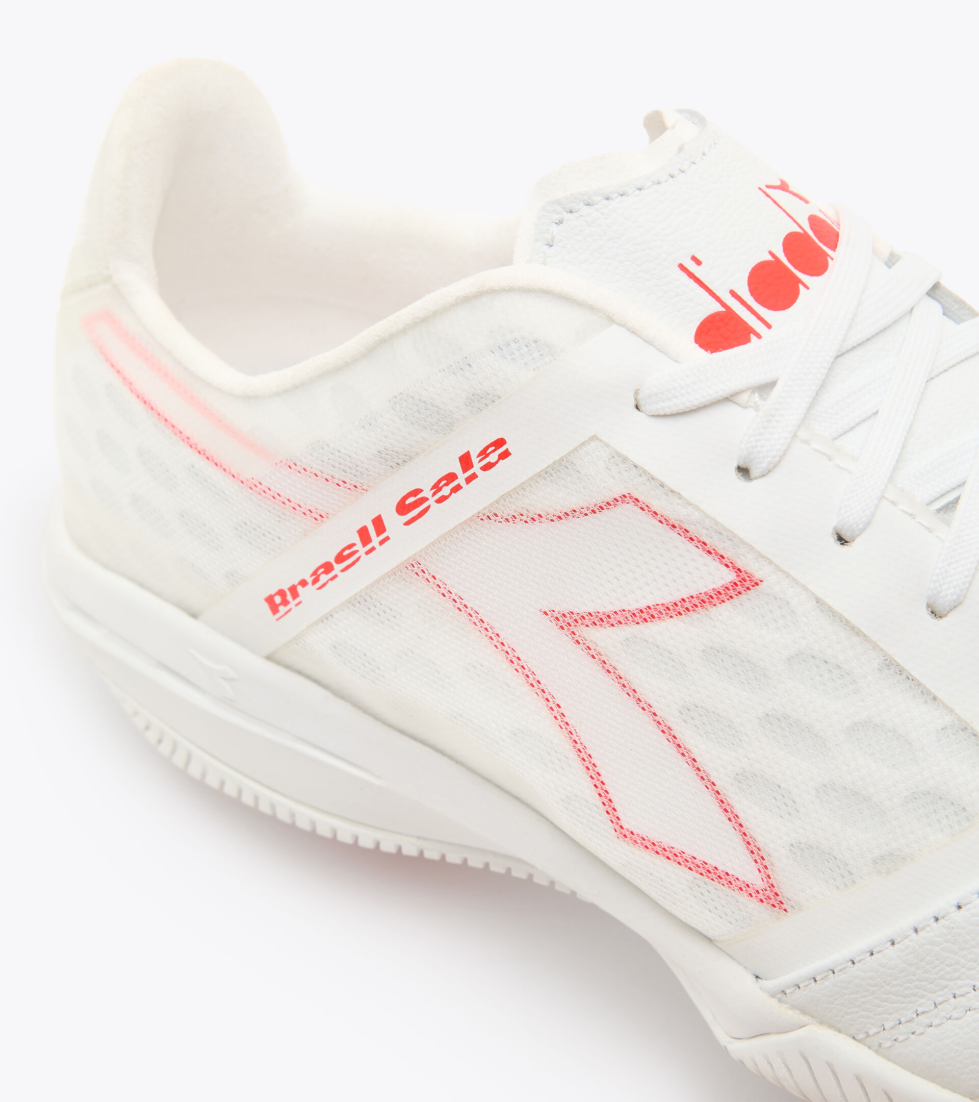 Futsal boot - Specific outsole for indoor grounds BRASIL SALA ID WHITE/FLUO RED - Diadora
