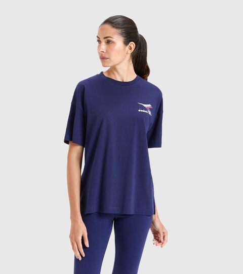 Sportliches Baumwoll-T-Shirt - Damen L.T-SHIRT SS FLOSS TIEFE KOBALT - Diadora