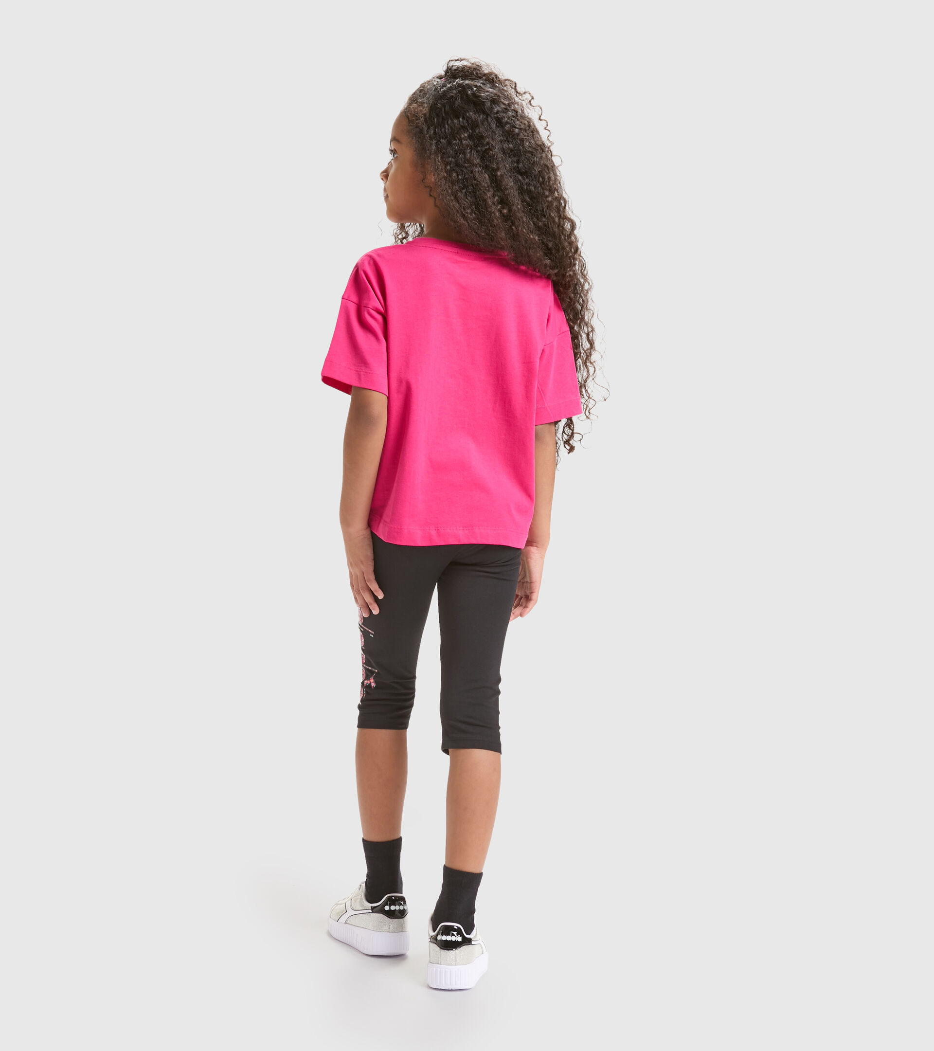 Stretchy T-shirt and shorts set - Girls JG.SET HOOPS SHOCKING PINK - Diadora