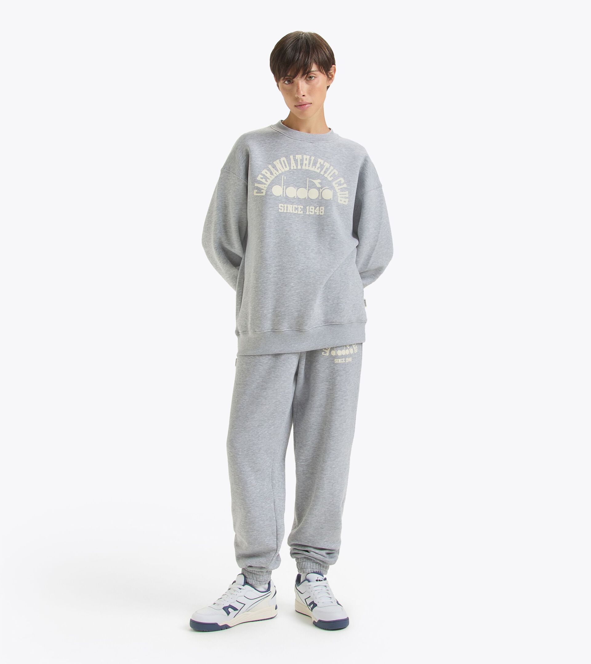 Crewneck sweatshirt - Gender Neutral SWEATSHIRT CREW 1948 ATHL. CLUB HIGH RISE MELANGE - Diadora