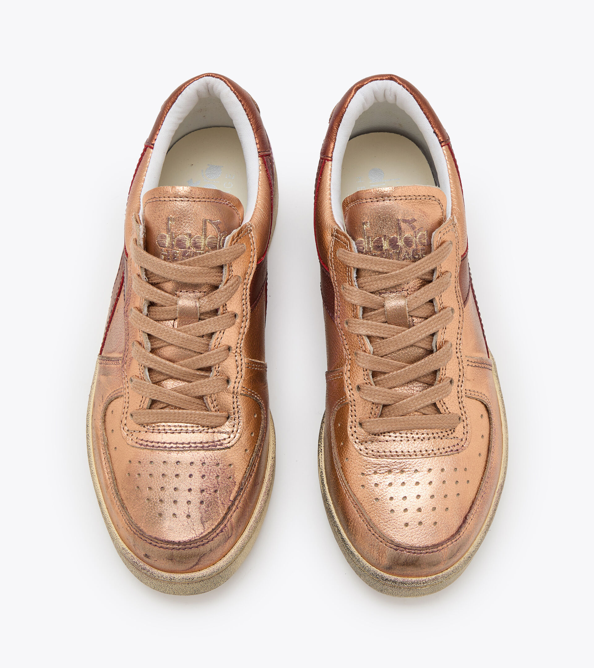 Heritage-Schuh - Damen MI BASKET LOW METALLIC USED WN TOAST - Diadora