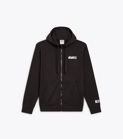 HOODIE FZ. ATHL. LOGO, BLACK Zipped hoodie - All-gender HOODIE FZ. ATHL. LOGO BLACK - Diadora