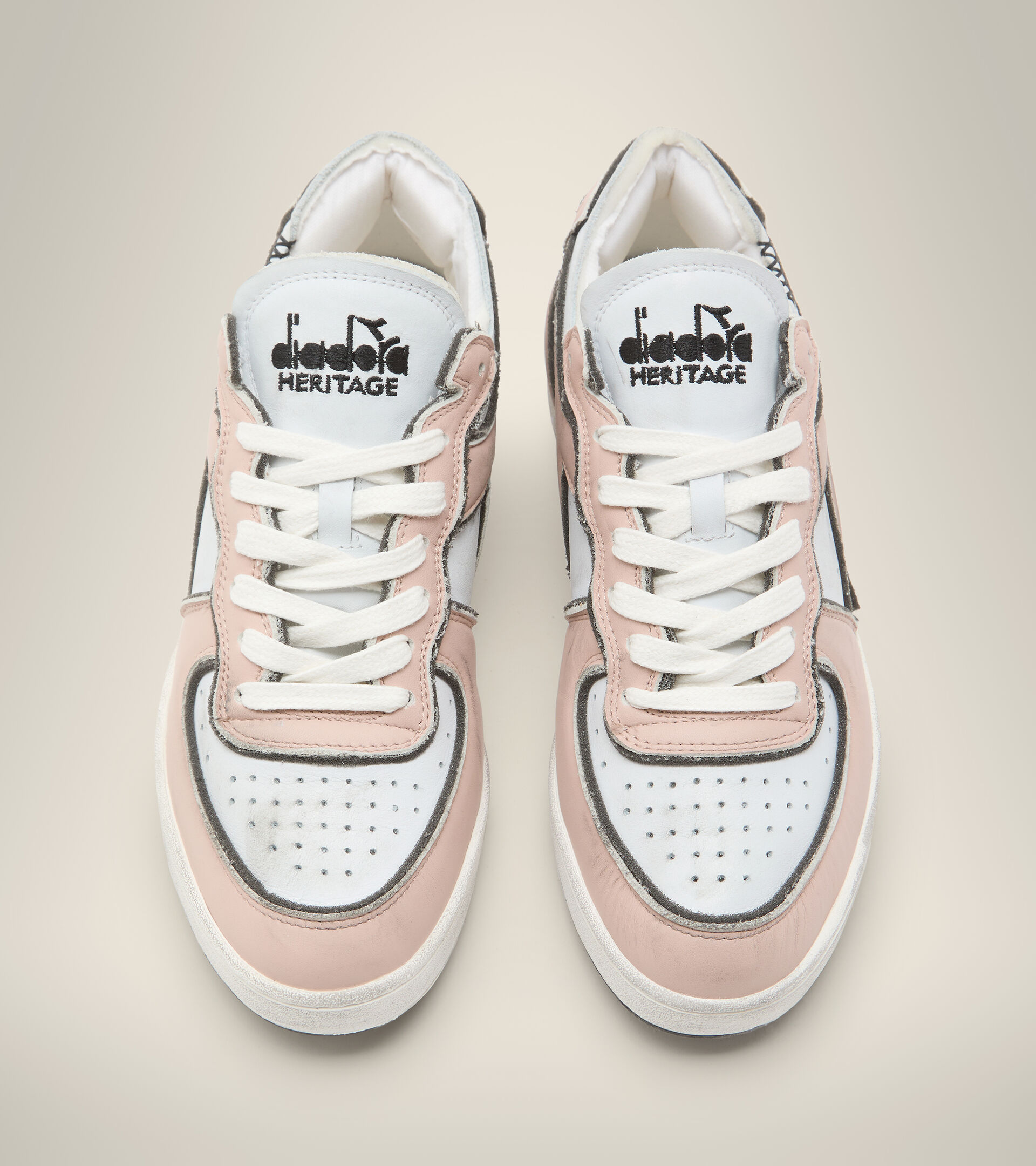 Heritage shoes - Unisex MI BASKET ROW CUT FRAME USED PINK ROSEWATER - Diadora