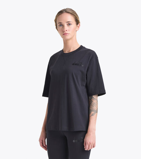 T-Shirt aus Baumwolle - Damen L. T-SHIRT SS SPW LOGO SCHWARZ - Diadora