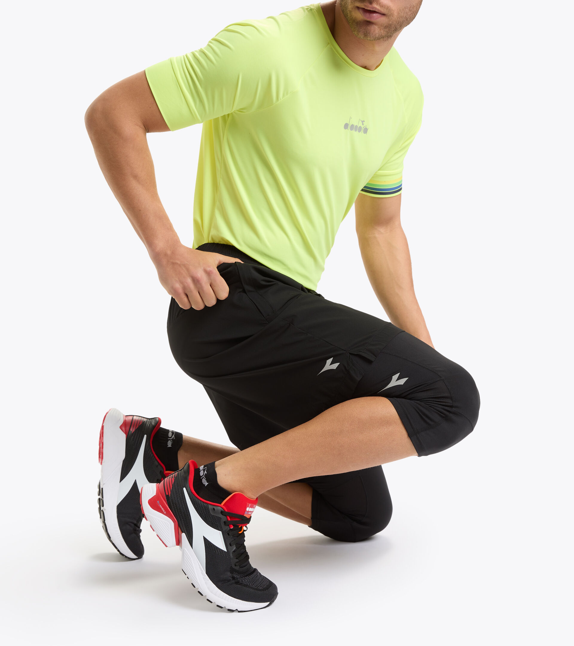 Leggings with detachable shorts running set - Men POWER SHORTS BE ONE BLACK - Diadora