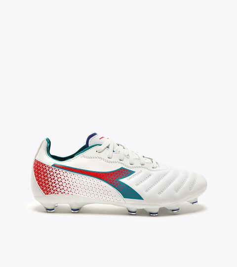 Calcio boots for firm grounds - Women BRASIL ELITE GR LT W LP12 WHT/TILE BLUE/FLUO RED - Diadora