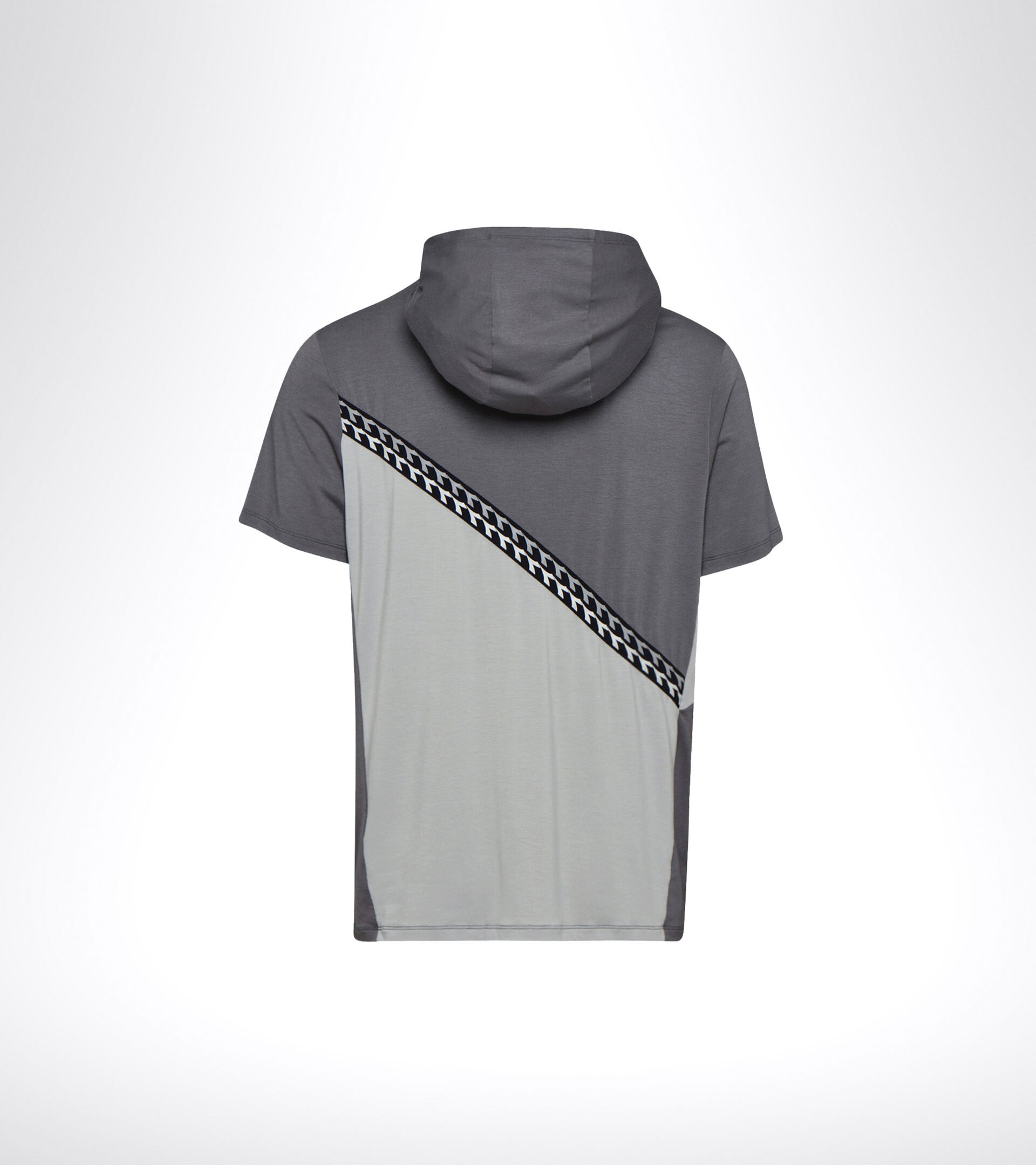 Running hooded T-shirt - Men HD SS LIGHT SWEATSHIRT BE ONE GRY QUIET SHADE/OYSTER MUSHROO - Diadora