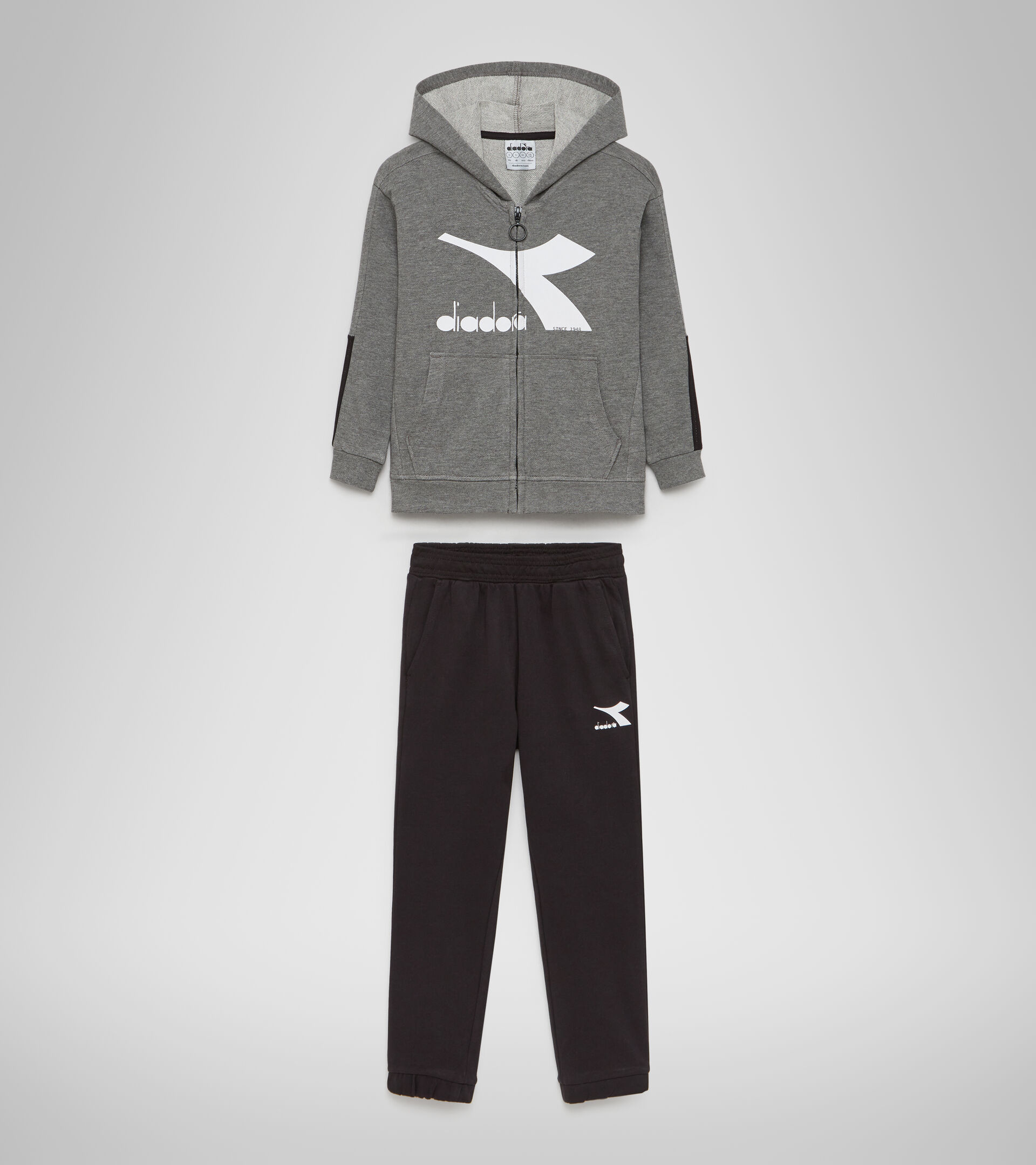 Tuta sportiva - Bambini/e JU.TRACKSUIT HD FZ CHROMIA GRIGIO MELANGE SCURO - Diadora