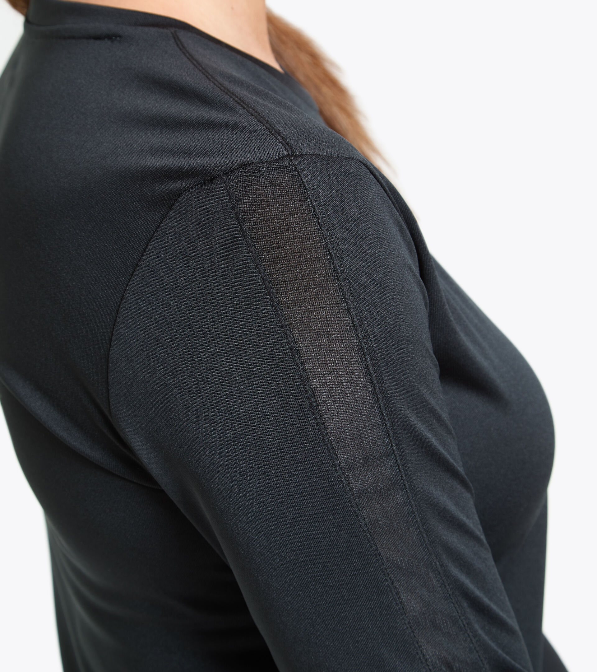 Running T-shirt - Women L. LS CORE TEE BLACK - Diadora