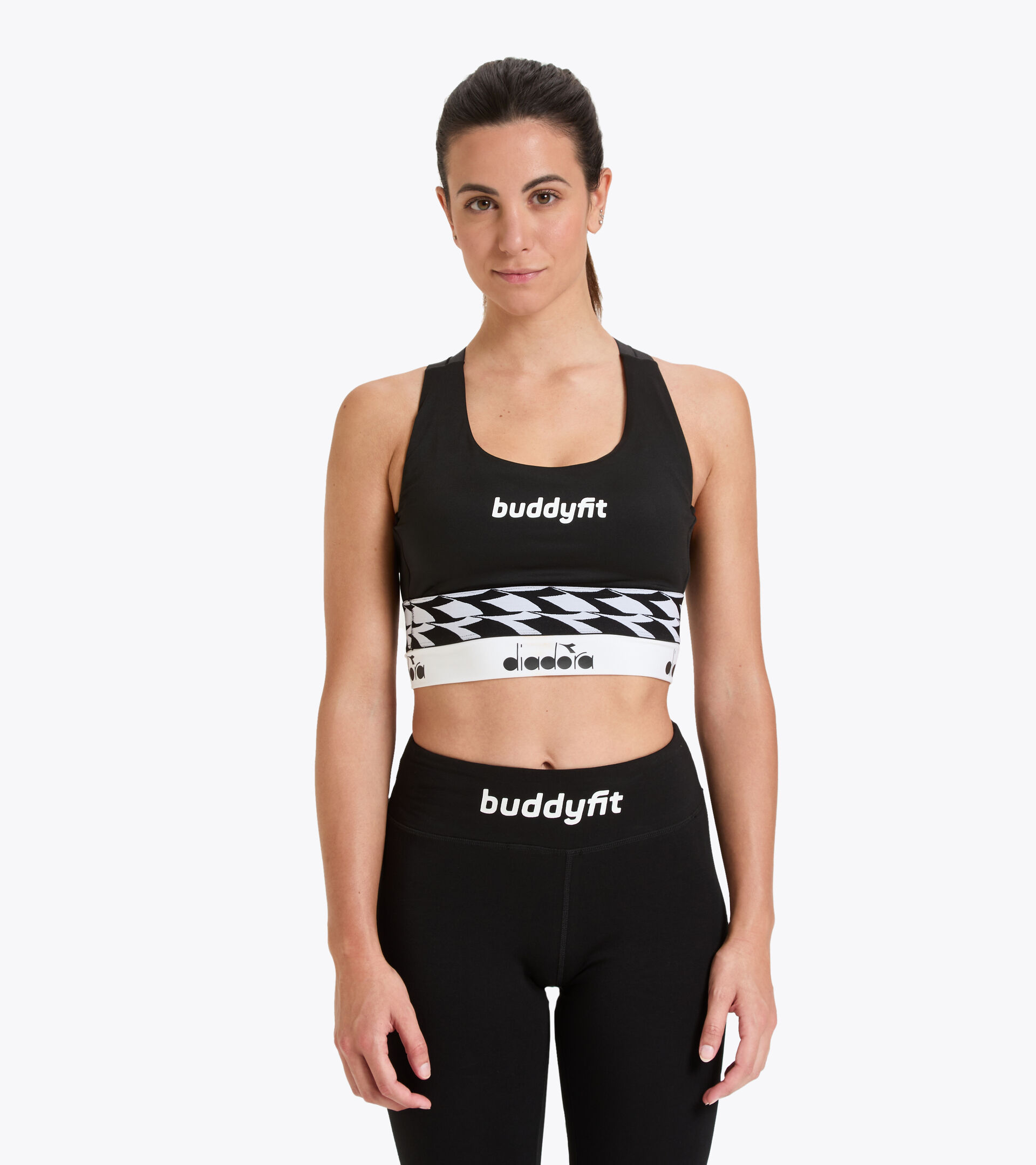 Reggiseno sportivo a sostegno medio L. MEDIUM BRA BUDDYFIT NERO - Diadora