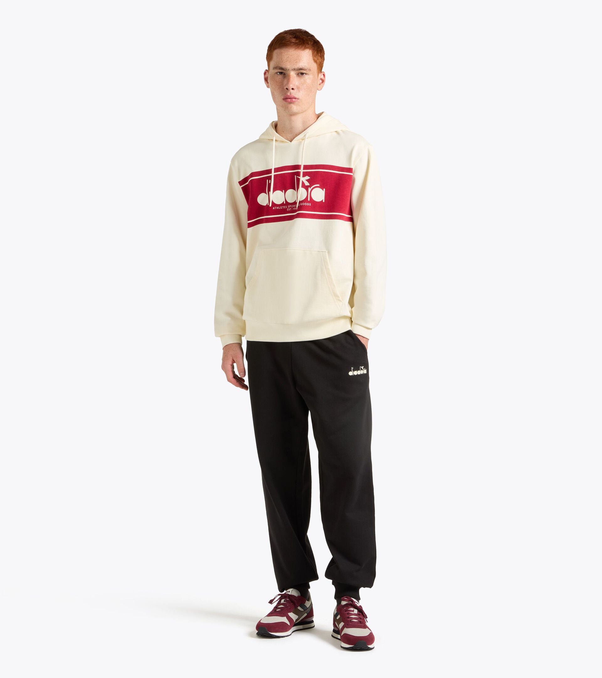 Hoodie - Regular fit - Men&rsquo;s LOGO HOODIE (FT) WHISPER WHITE - Diadora