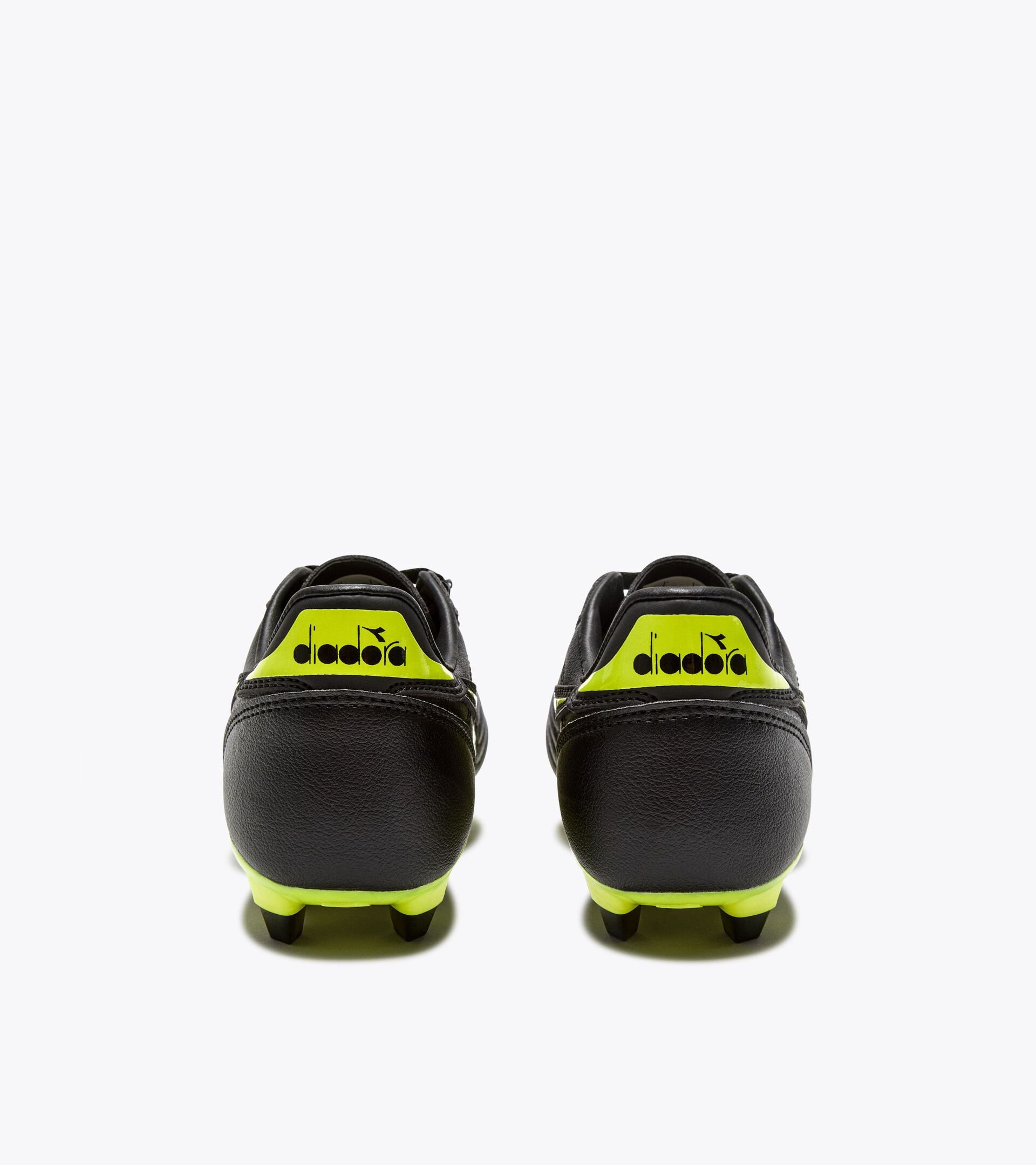 Calcio boots for firm grounds - Junior BRASIL ICON R LPU JR BLACK/FLUO YELLOW DIADORA - Diadora