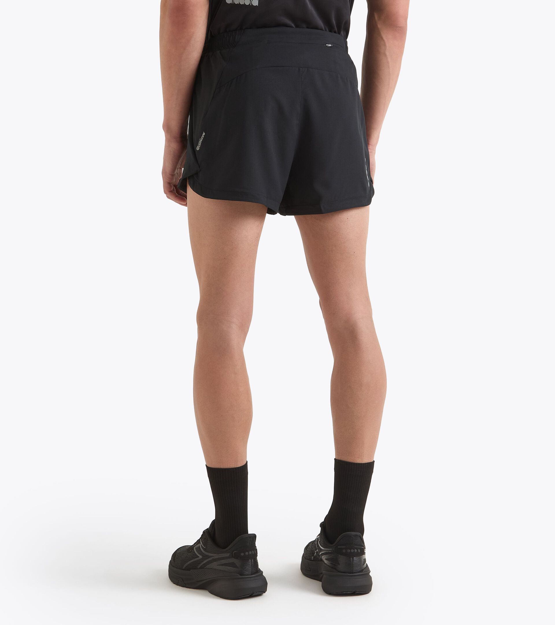3’’ race shorts  - Coolcore light fabric - Men’s SUPER LIGHT SPLIT SHORTS 3 BLACK - Diadora