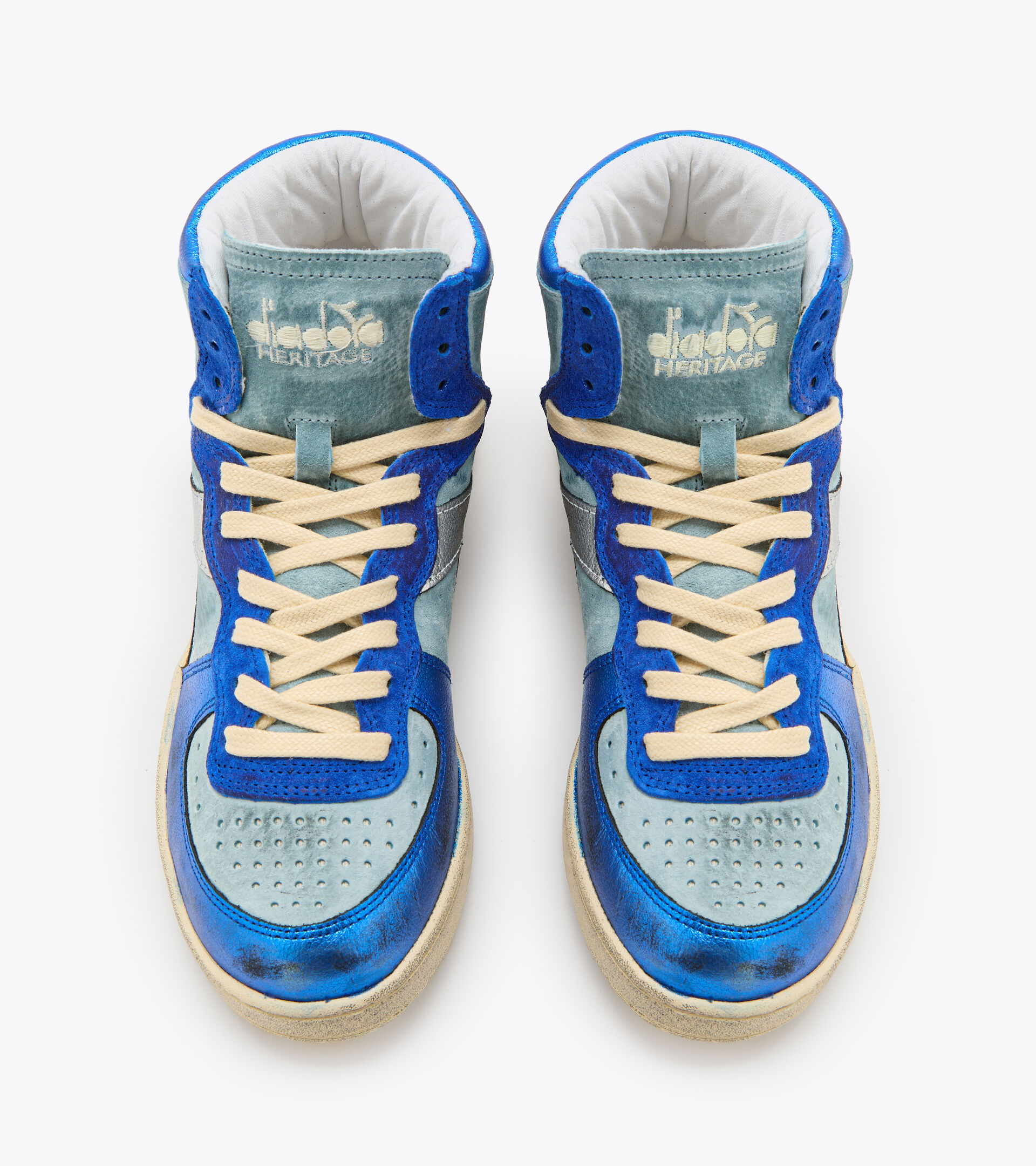 Heritage shoes - Women MI BASKET METAL PIGSKIN USED WN STARLIGHT BLUE - Diadora