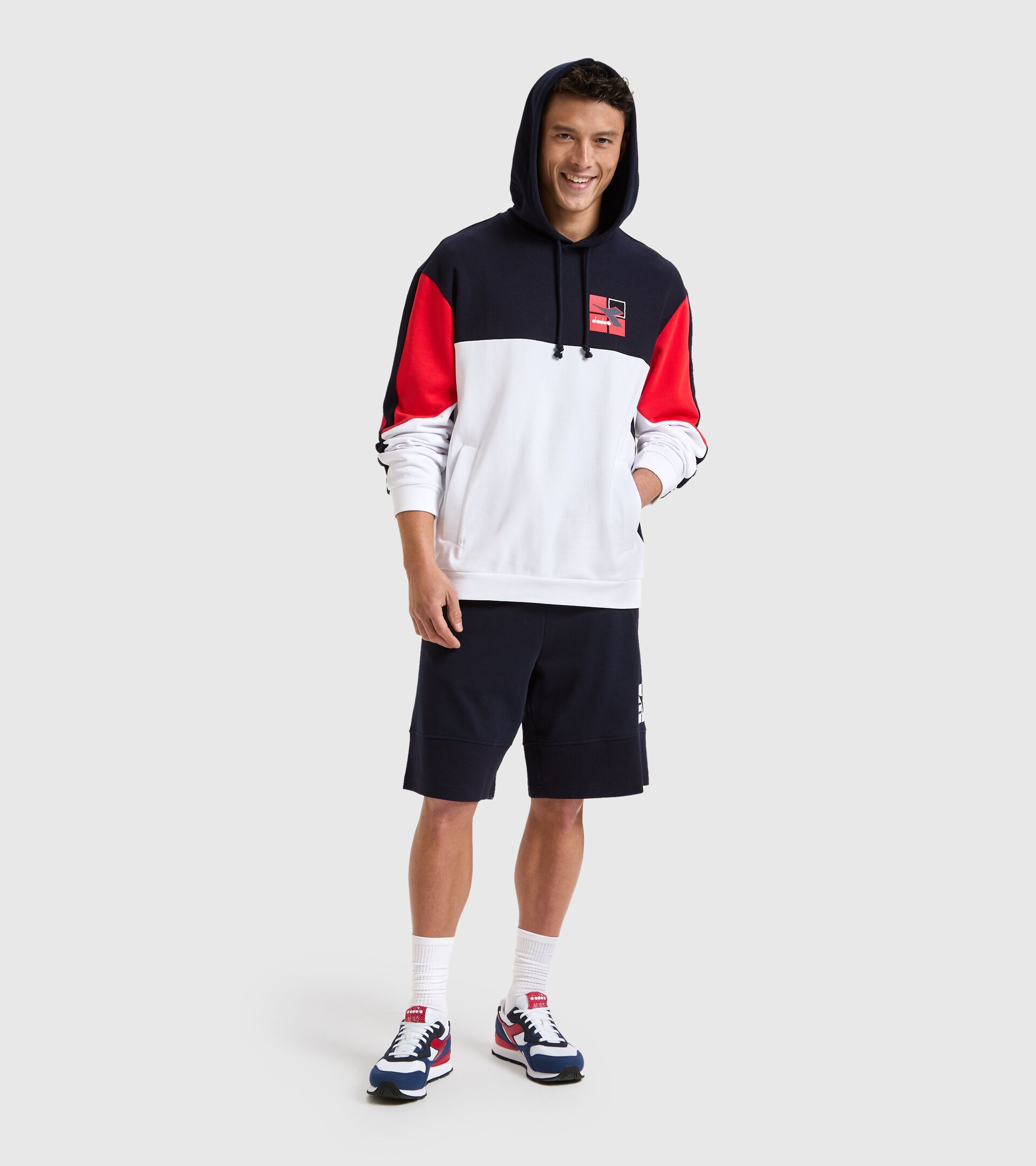 Cotton sweatshirt - Men HOODIE SWEAT WEAVE OPTICAL WHITE - Diadora