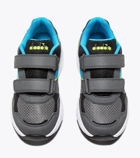 Junior running shoe - All-Gender FALCON 5 JR V STEEL GRAY /BLUE FLUO - Diadora