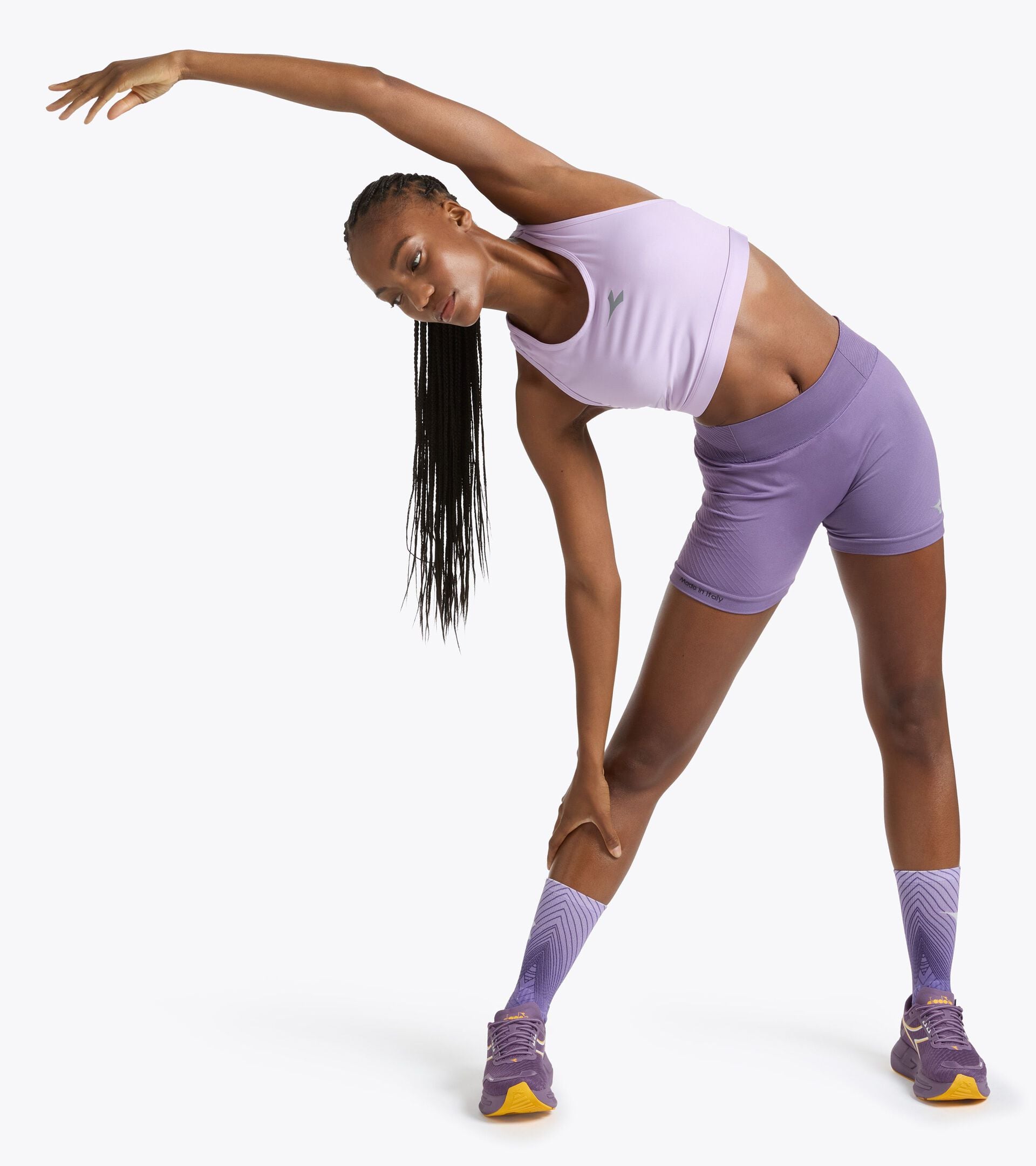 Technical shorts for temperature control -  Running - Women&rsquo;s L. SHORTER STRATOUNO VIOLET GRAPE COMPOTE - Diadora