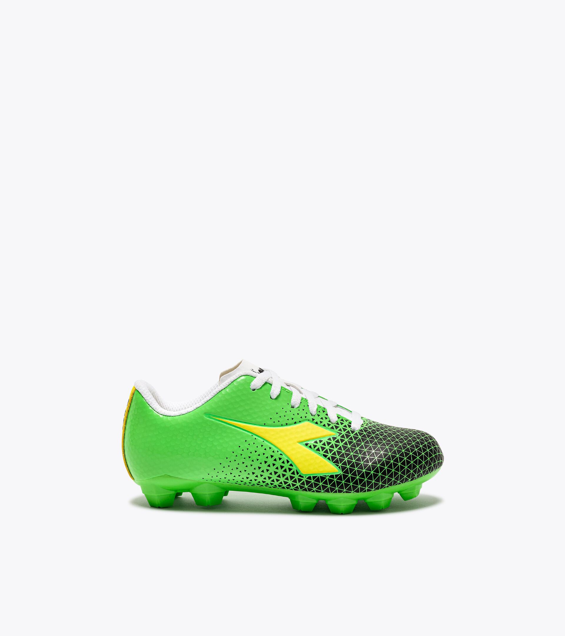 Chaussures de football pour terrains compacts - Junior CATTURA GR LPU JR VERT FLUO/JAUNE/NOIR - Diadora