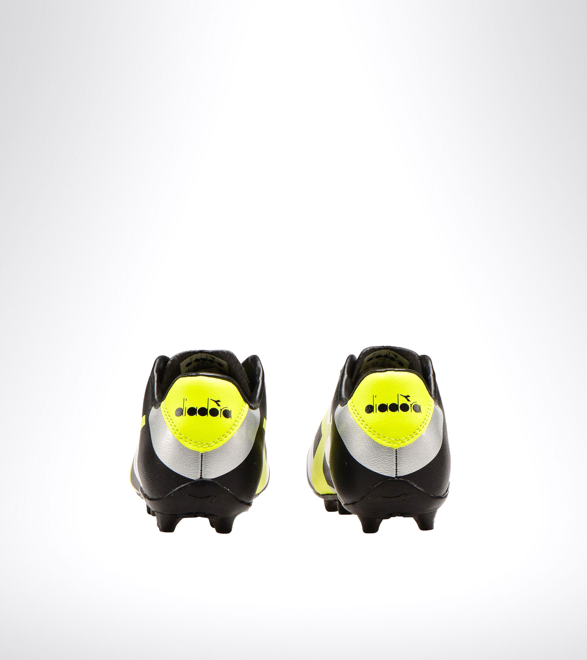 Hard ground football boot - Unisex kids RAPTOR R MD JR BLACK/SILVER/YELLOW FL DD - Diadora