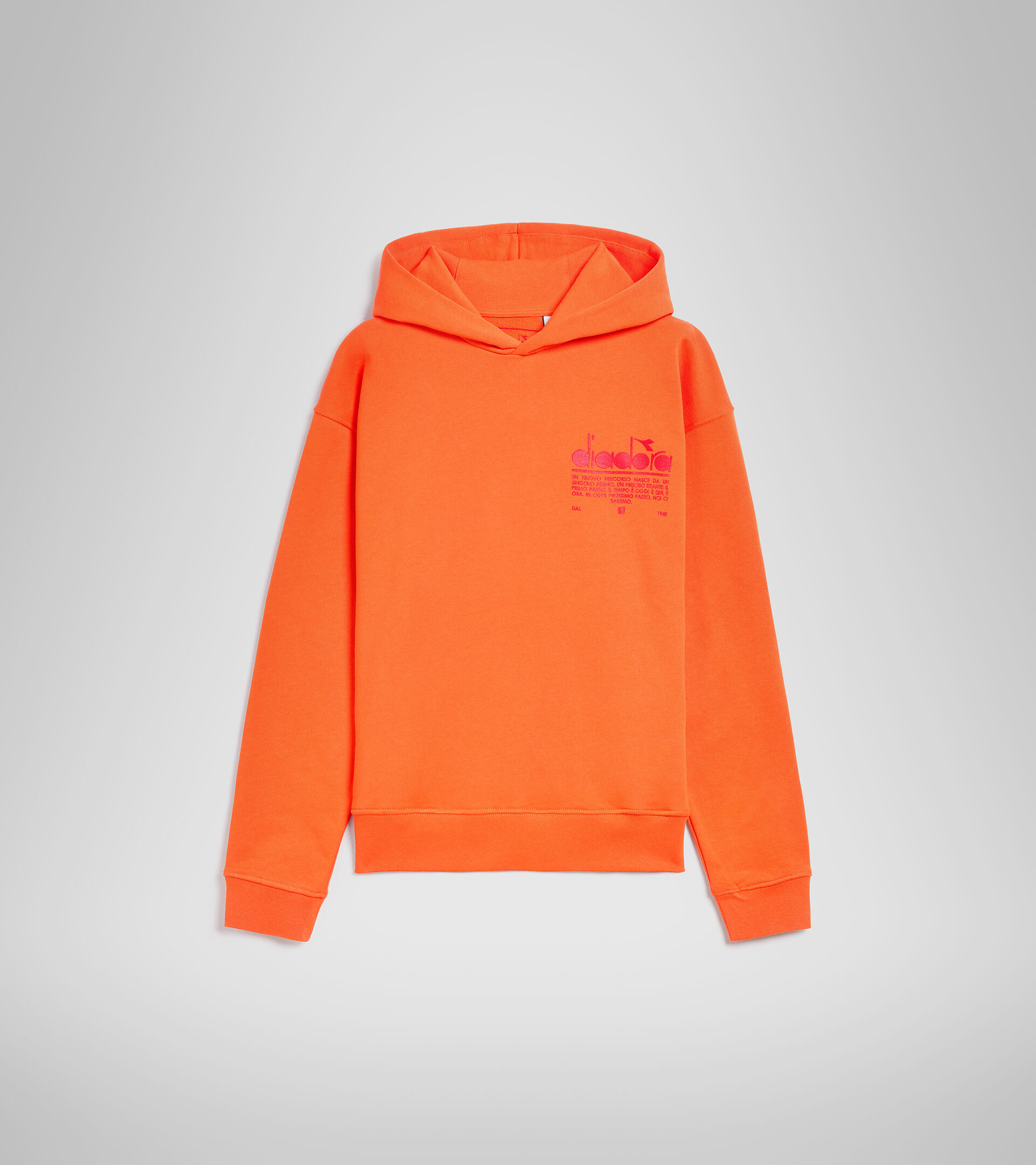 Cotton hoodie - Unisex HOODIE MANIFESTO VERMILLION ORANGE - Diadora