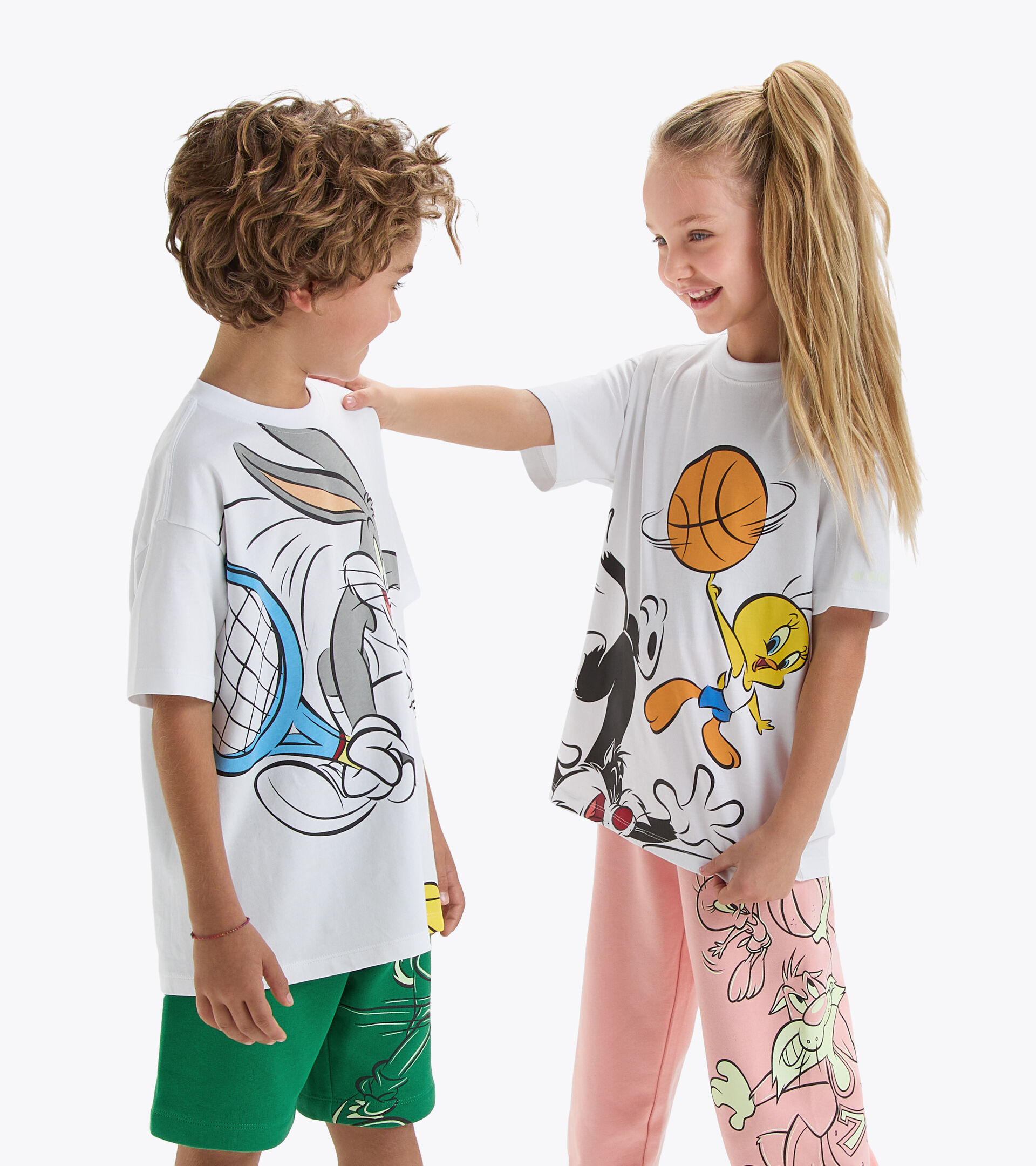Sports T-shirt - Kids JU.T-SHIRT SS WB OPTICAL WHITE + A - Diadora