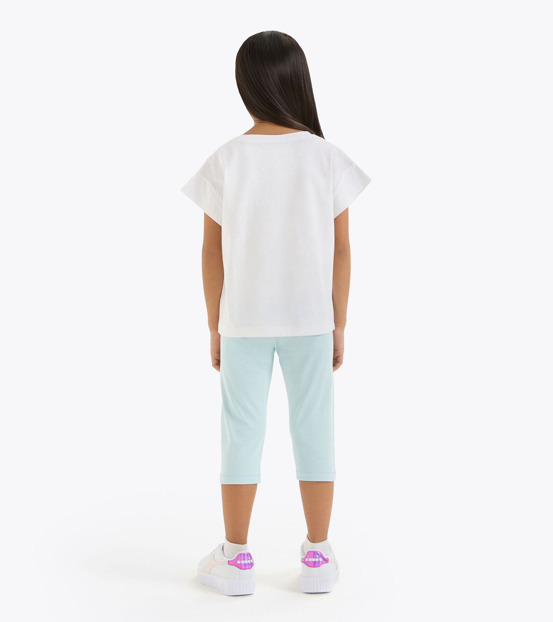 Sports set - T-shirt and leggings - Girl
 JG. SET SS PUZZLES OPTICAL WHITE - Diadora