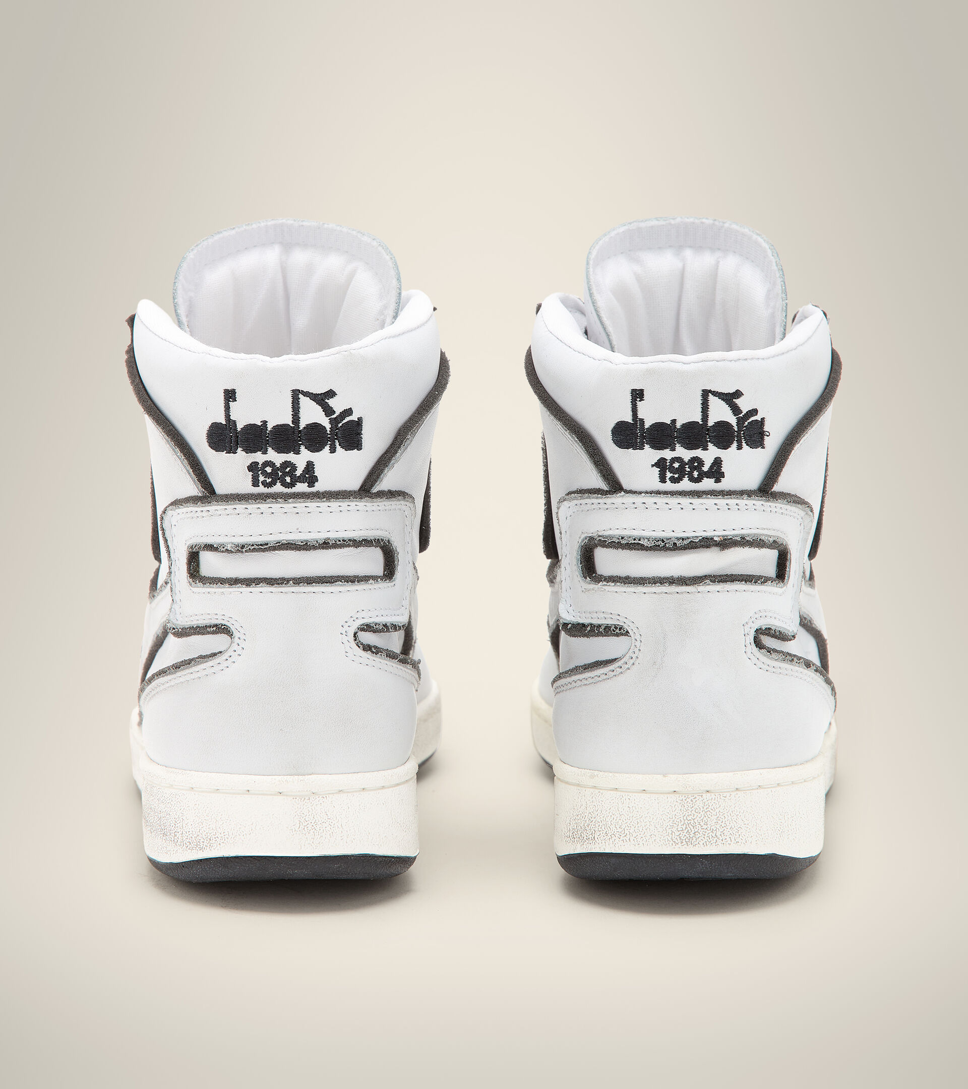 Heritage shoes - Unisex MI BASKET FRAME USED WHITE/WHITE/BLACK - Diadora