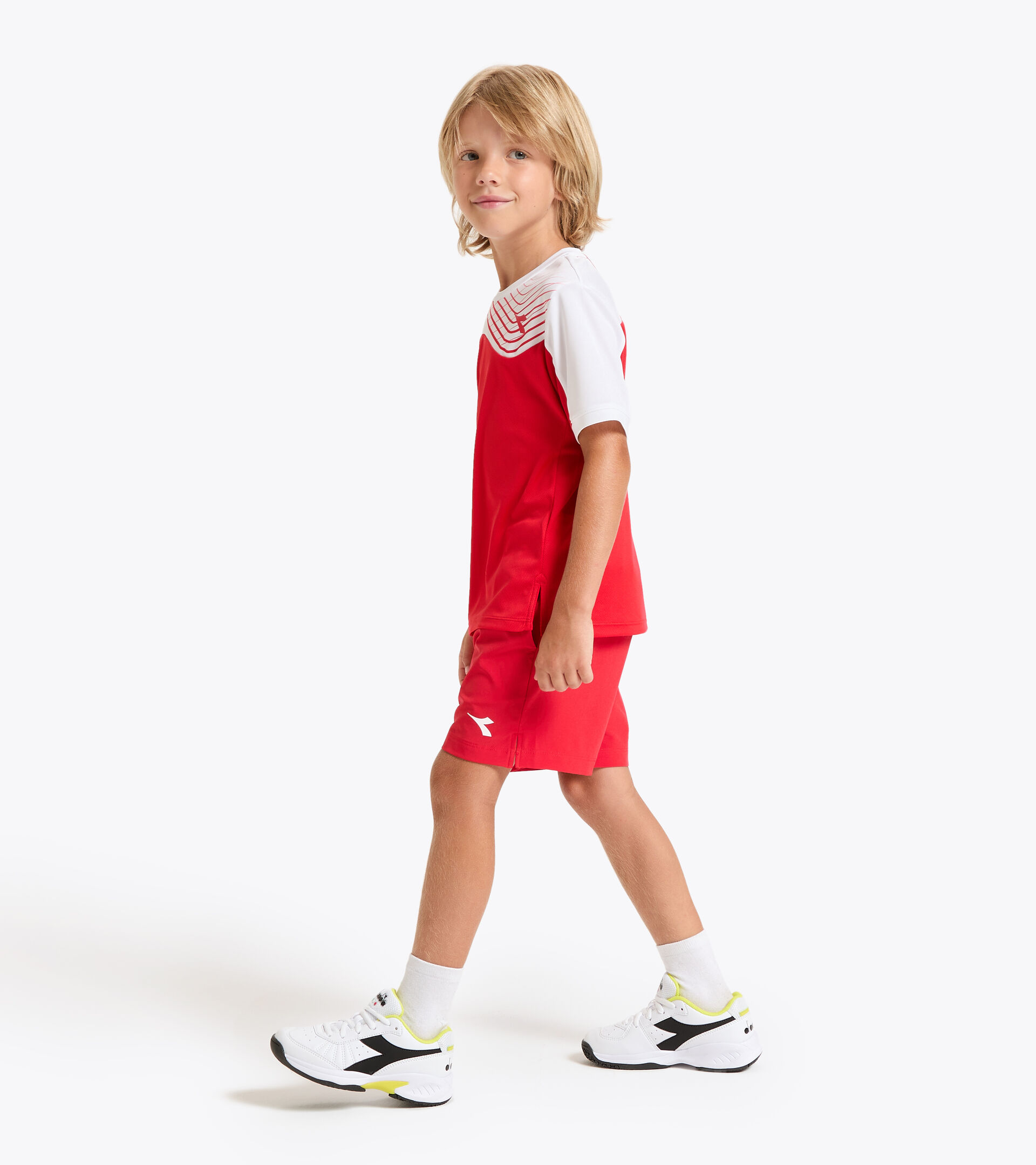 Camiseta de tenis - Junior J. T-SHIRT COURT ROJO TOMATE - Diadora