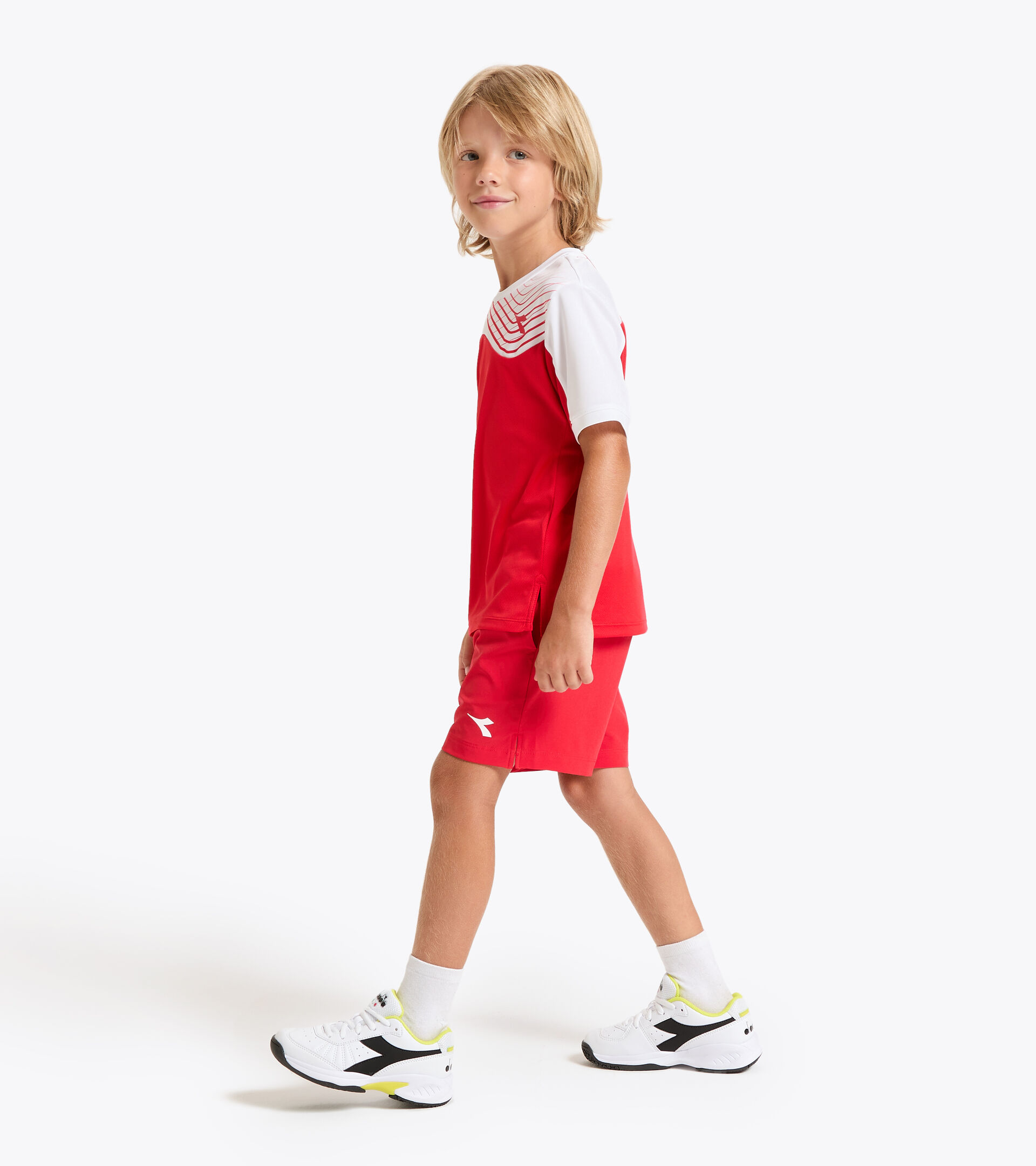 T-shirt da tennis - Bambino J. T-SHIRT COURT TOMATO RED - Diadora