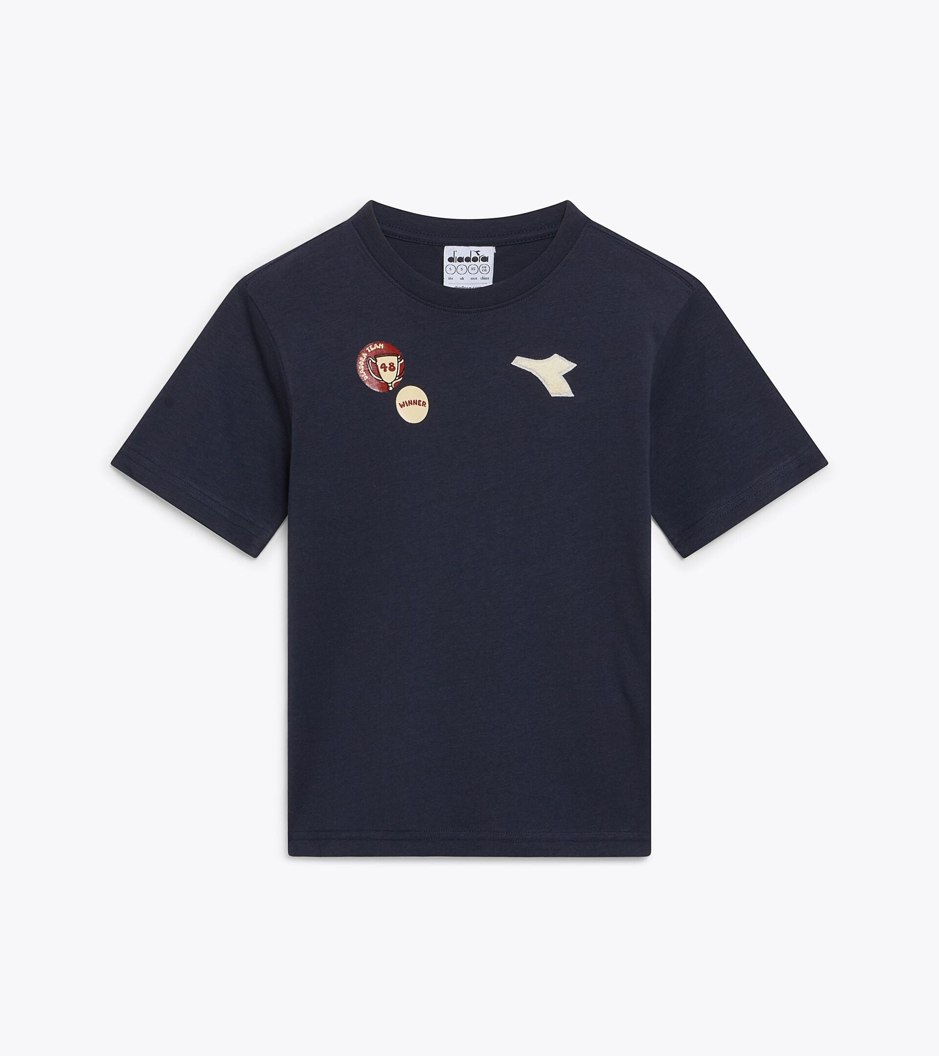 Short-sleeved T-shirt - Regular fit - Boys JB. T-SHIRT SS LOGO BLUE DENIM - Diadora