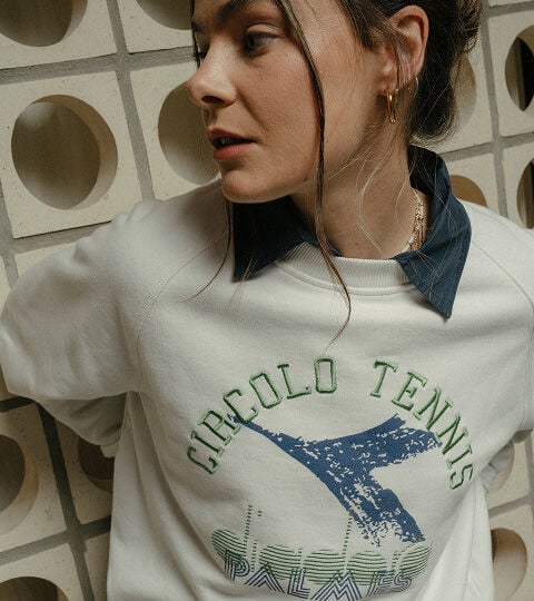 Sweatshirt Crew Legacy - Made in Italy - All-gender SWEATSHIRT CREW LEGACY SNOW WHITE - Diadora