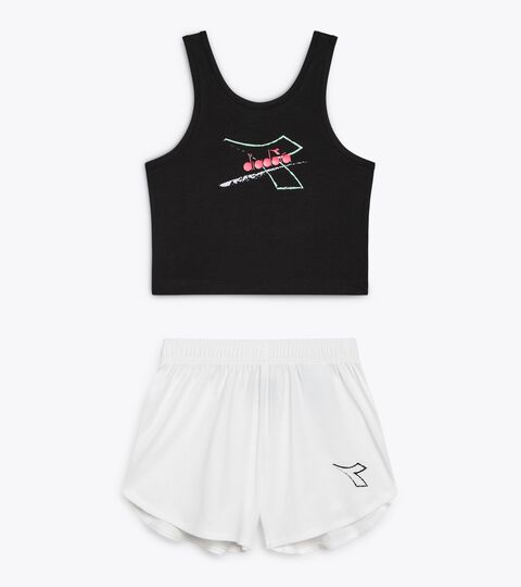 JG. SET ESSENTIAL SPORTS SL, BLACK Sports set - Tank top and shorts - Girls JG. SET ESSENTIAL SPORTS SL BLACK - Diadora