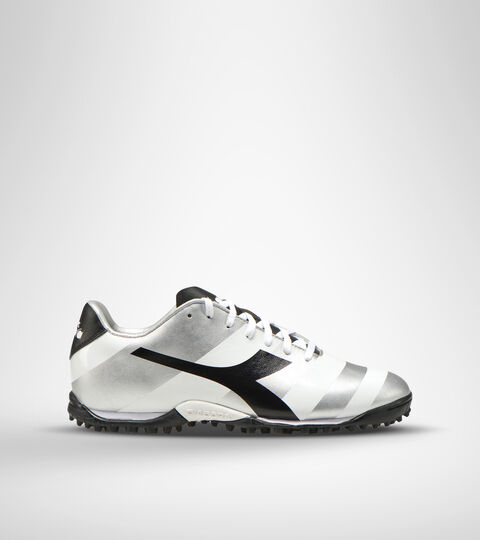 Hard ground and artificial turf football boot RAPTOR R TF WHITE/BLACK/SILVER DD - Diadora