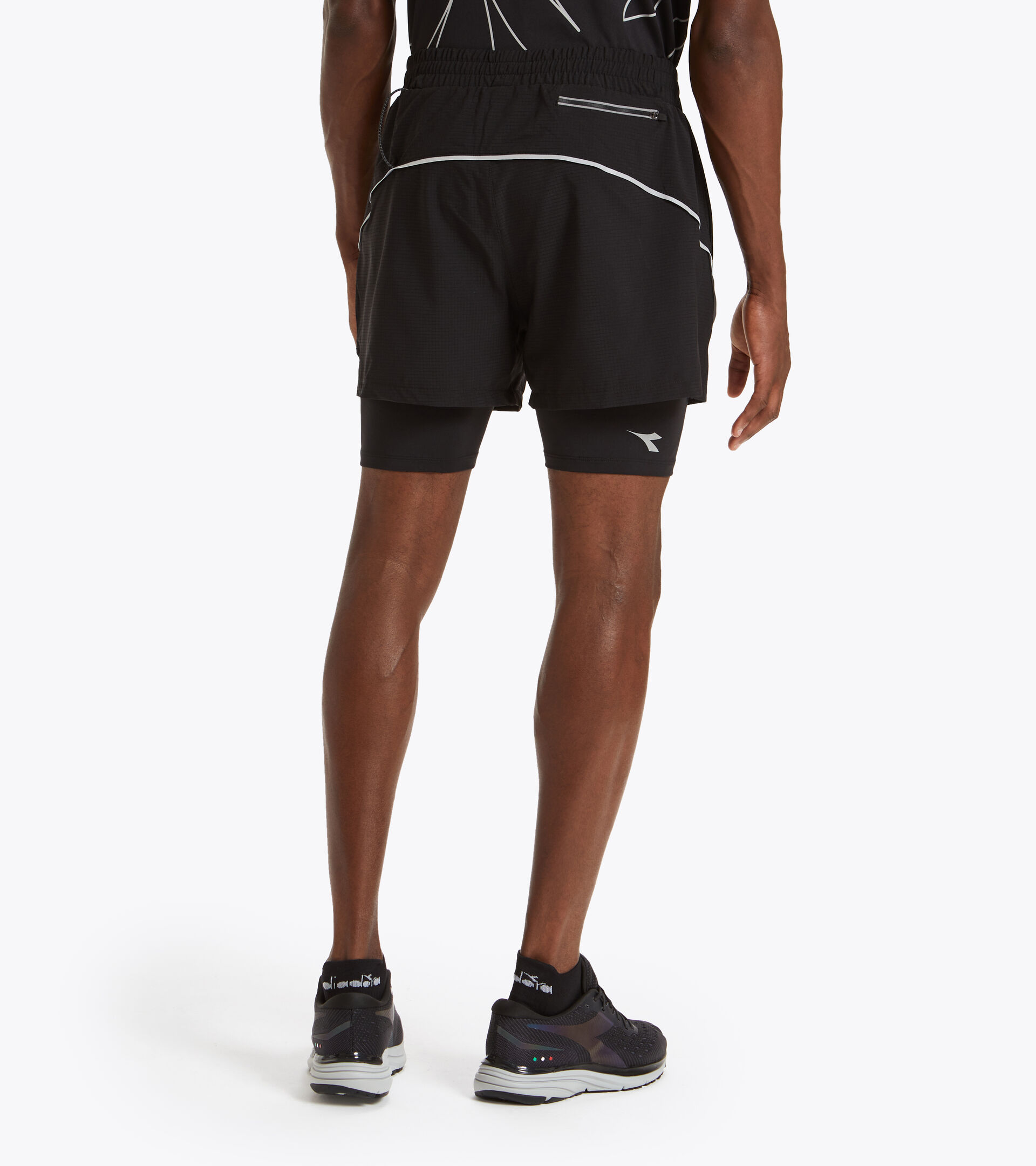 Running shorts - Men DOUBLE LAYER BERMUDA BLACK - Diadora