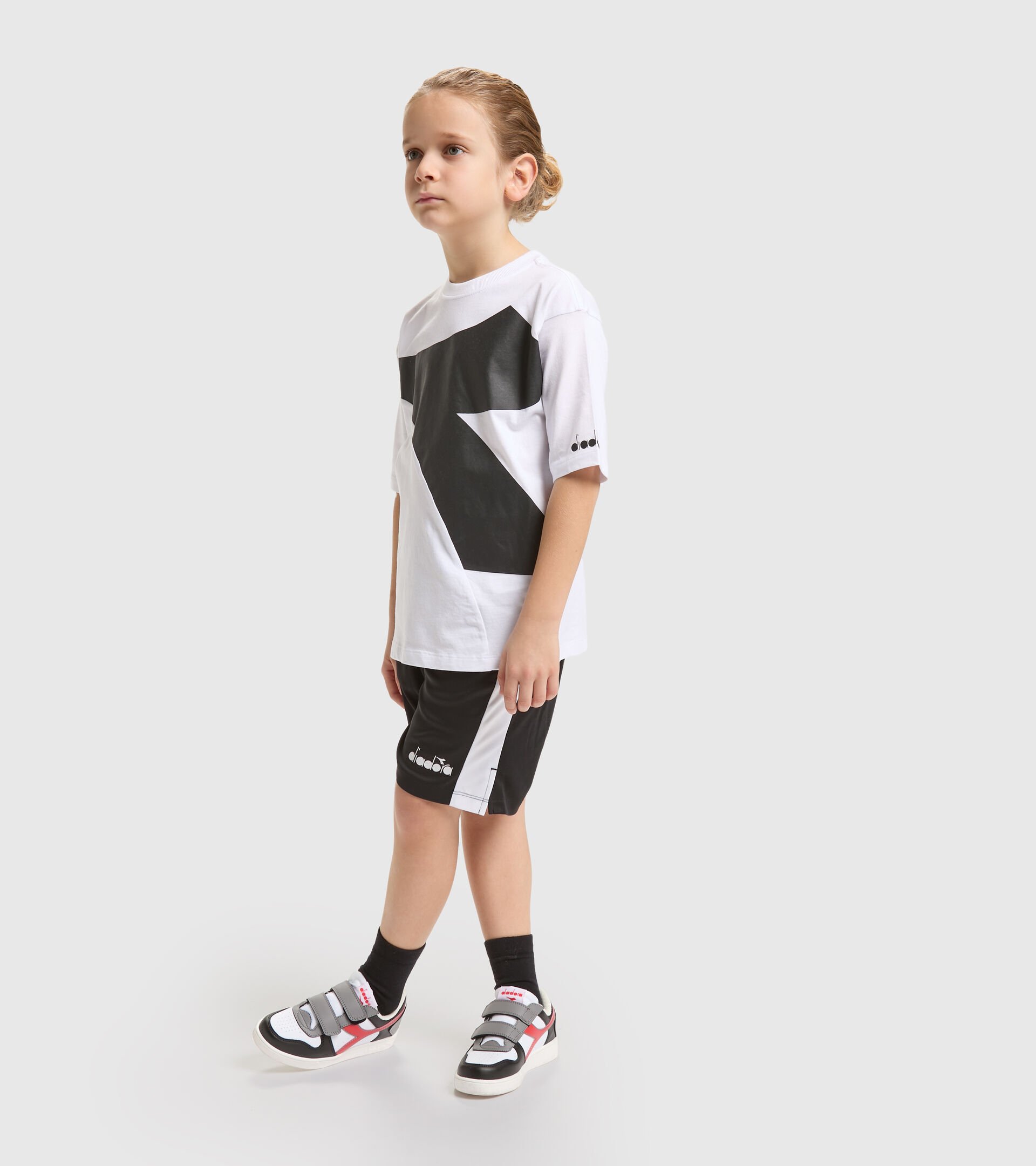 Cotton sports T-shirt - Boy’s JB.T-SHIRT SS POWER LOGO OPTICAL WHITE - Diadora