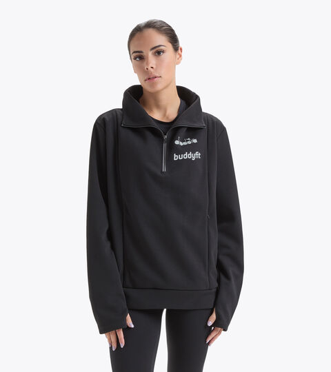 Trainings-Sweatshirt - Damen L. 1/2 ZIP SWEAT BUDDYFIT SCHWARZ - Diadora