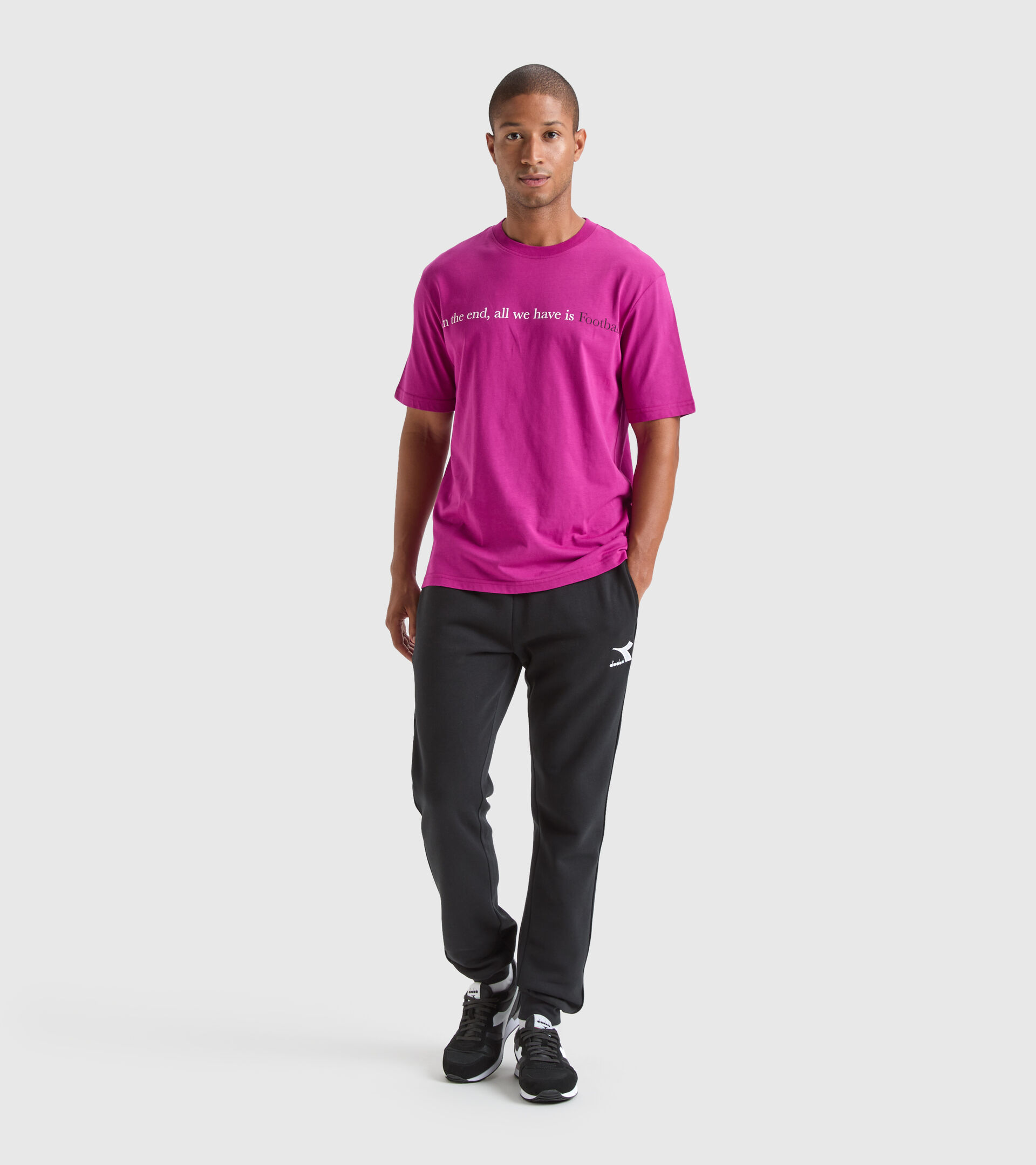 Camiseta de algodón Throwback - Unisex T-SHIRT SS CLASSIC STORY RB FUCSIA FESTIVAL - Diadora