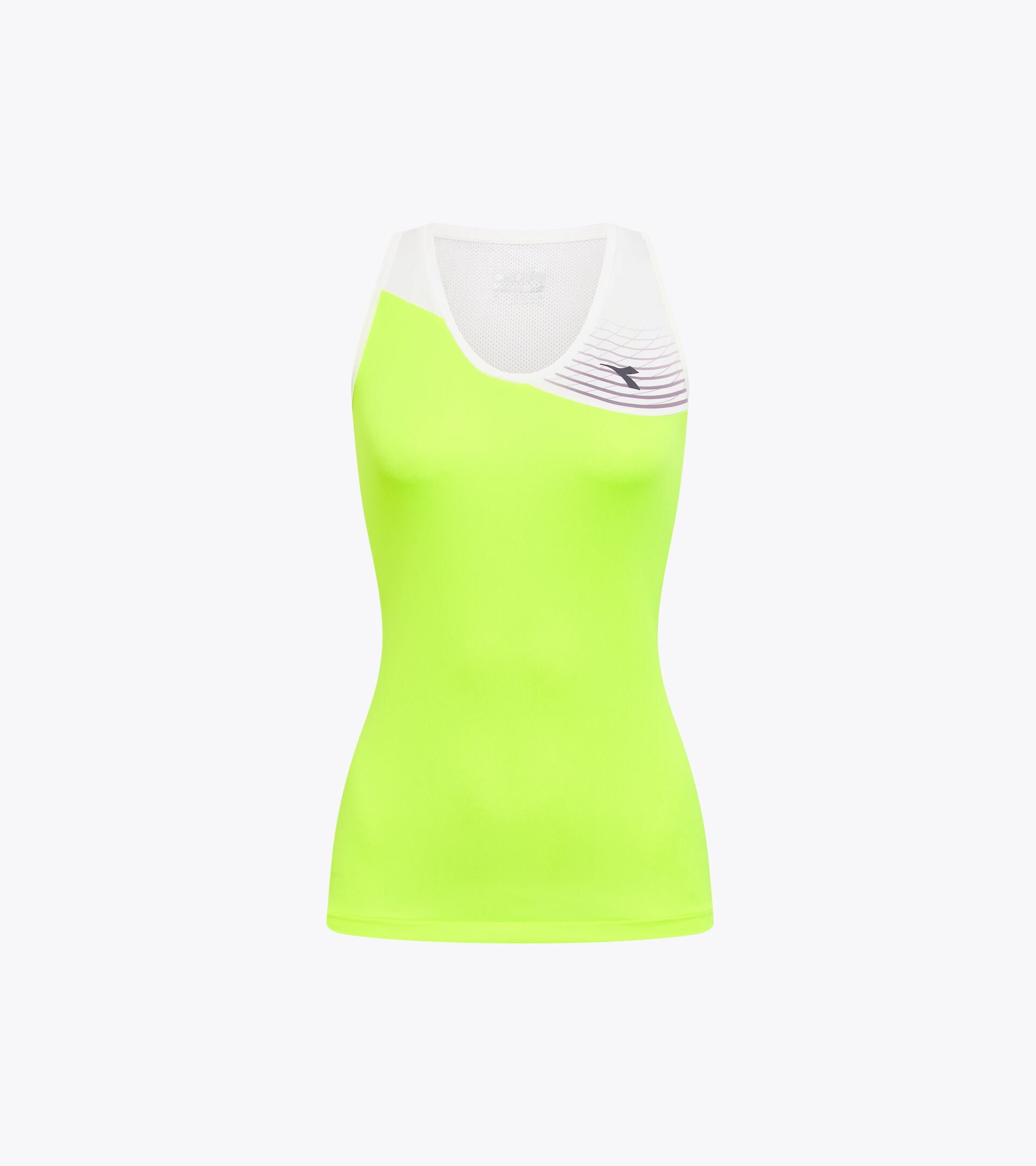 Haut sans manches de tennis pour Femme L. TANK COURT JAUNE FLUO DD - Diadora