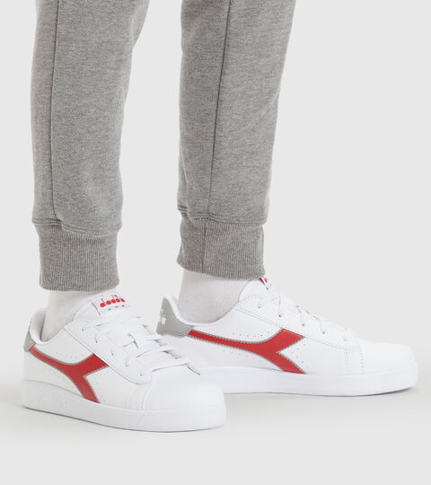 GAME P GS, WHITE/TANGO RED Sports shoes - Youth 8-16 years GAME P GS WHITE/TANGO RED - Diadora