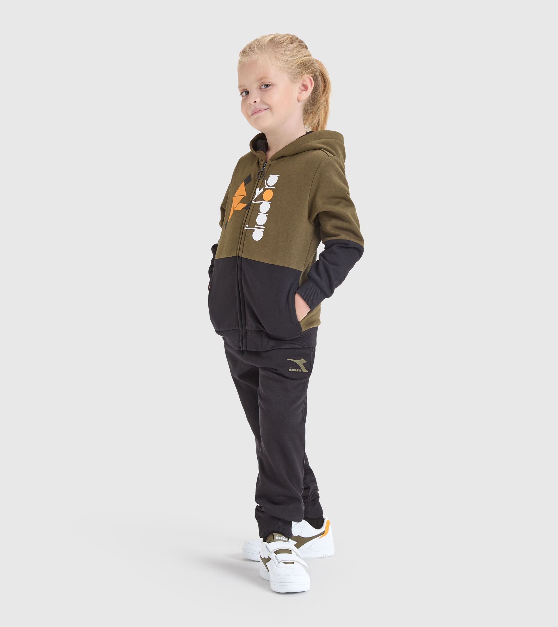 Sports tracksuit - Kids JB.TRACKSUIT HD FZ TWISTER KIWI GREEN - Diadora