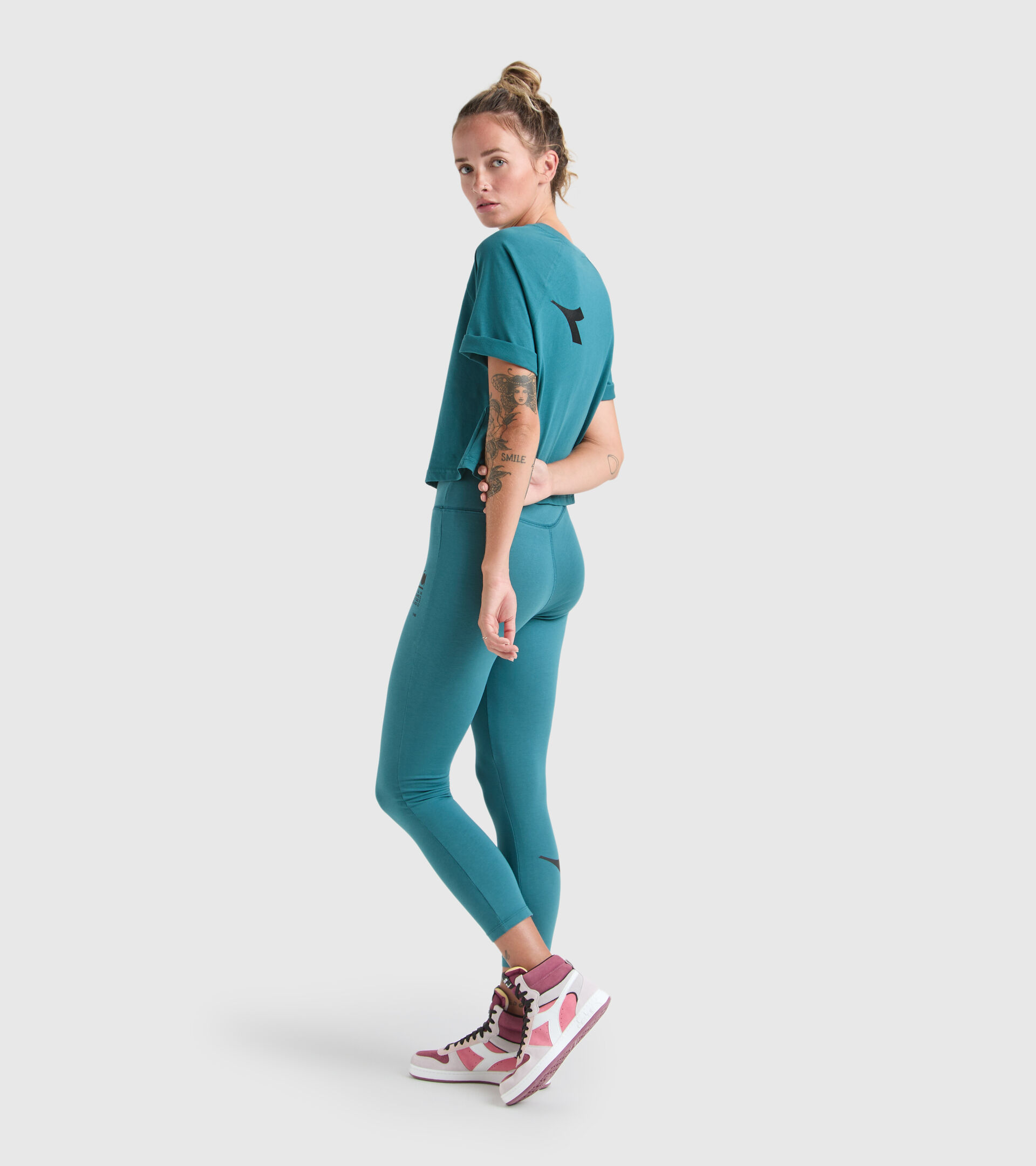 Stretch cotton leggings - Women’s L. LEGGINGS MANIFESTO BLUE PACIFIC - Diadora