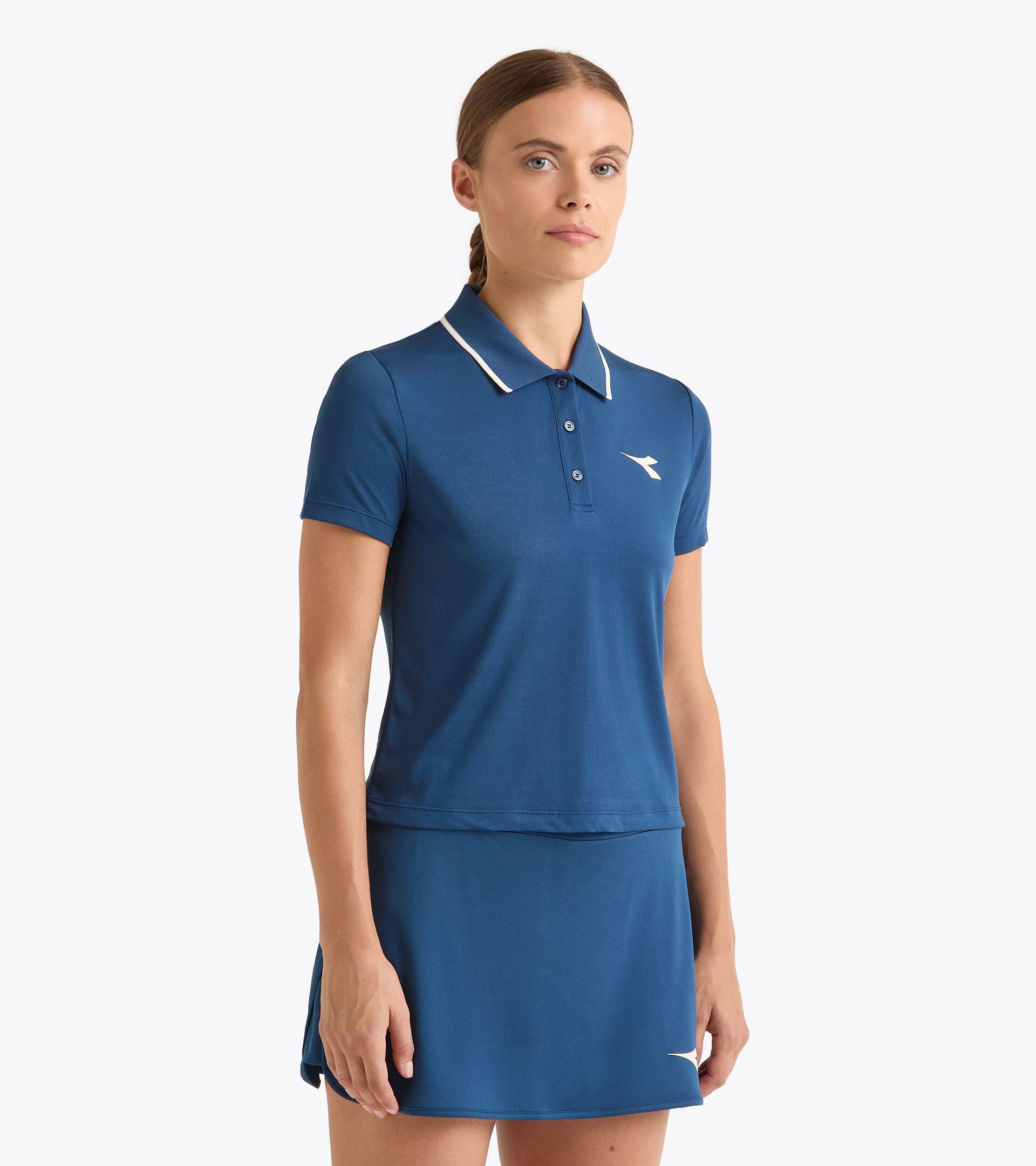 Tennis polo shirt - Women’s L. SS T-POLO TENNIS ENSIGN BLUE - Diadora