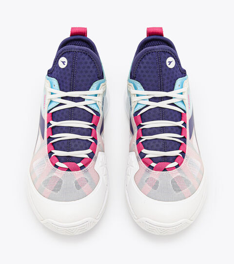SPEED BLUSHIELD FLY 4 + W CLAY, WSS/BLAUDRUCK/ROSA SCHAFGARBE Tennis shoes for clay courts - Women SPEED BLUSHIELD FLY 4 + W CLAY WSS/BLAUDRUCK/ROSA SCHAFGARBE - Diadora