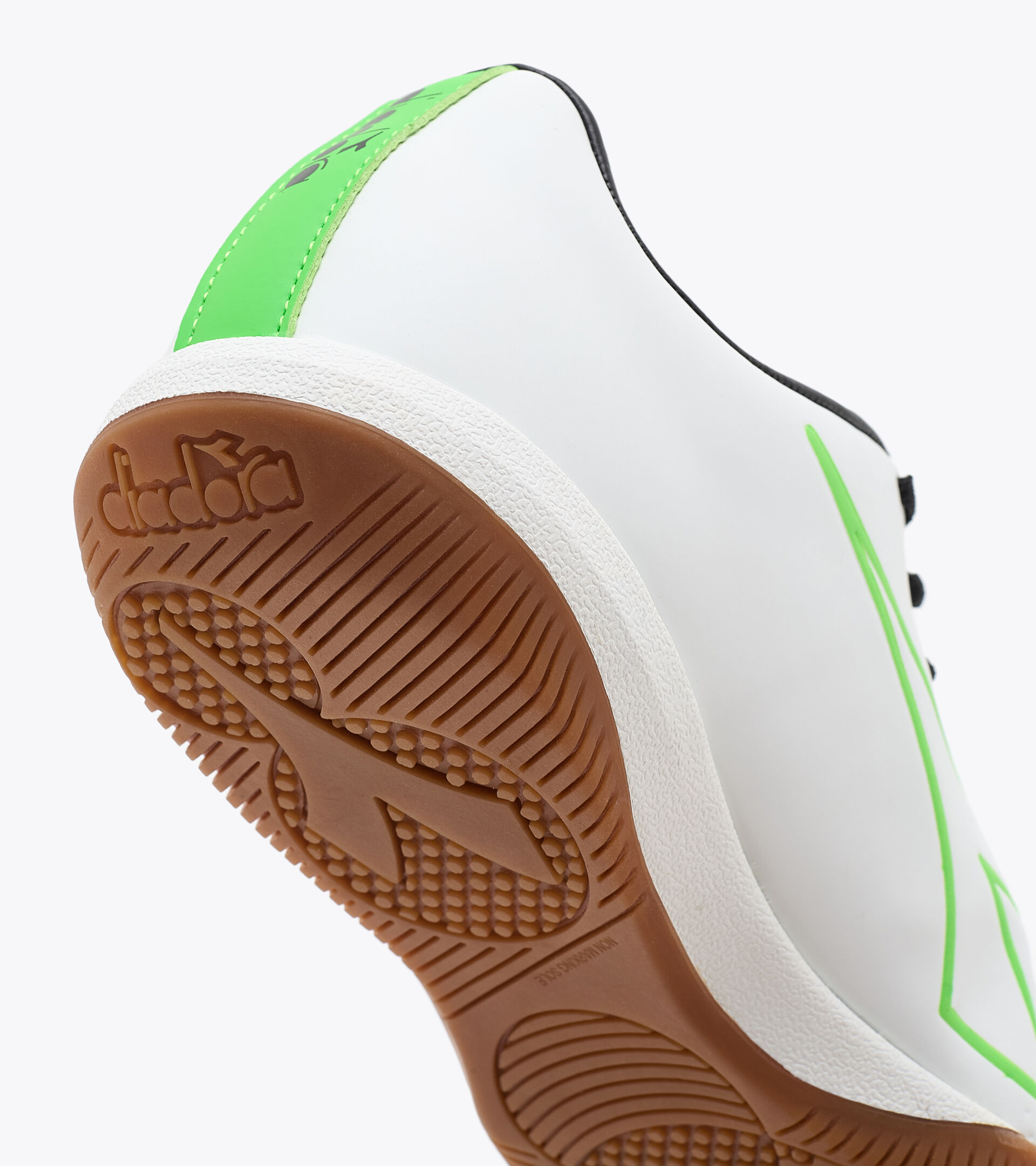 Indoor and parquet court futsal boots PICHICHI 4 IDR WHITE/GREEN FLUO/BLACK - Diadora