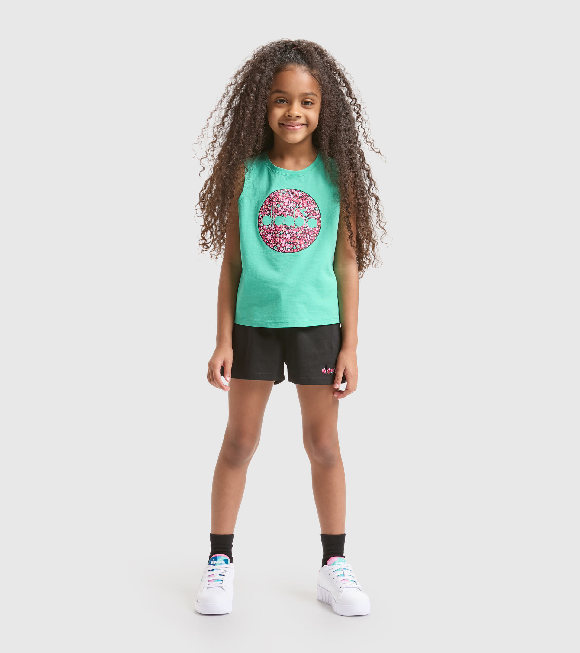 Sports vest top/shorts set - Girls JG.SET SL BLOOM BISCAY GREEN - Diadora
